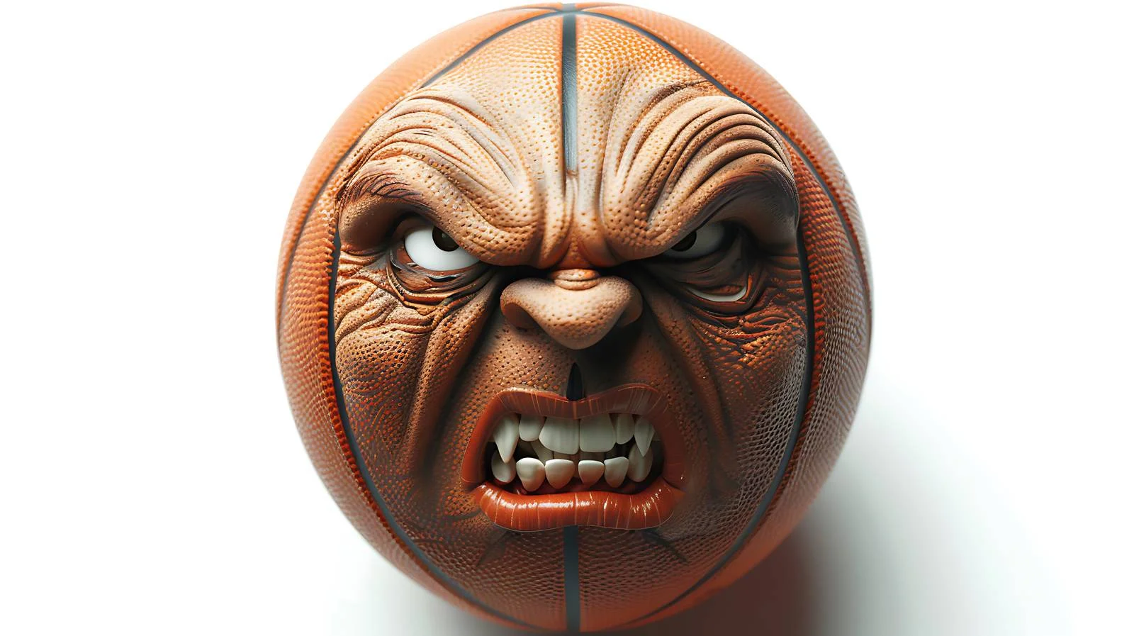 Furious man with basketball-themed face — free download from Dotvec