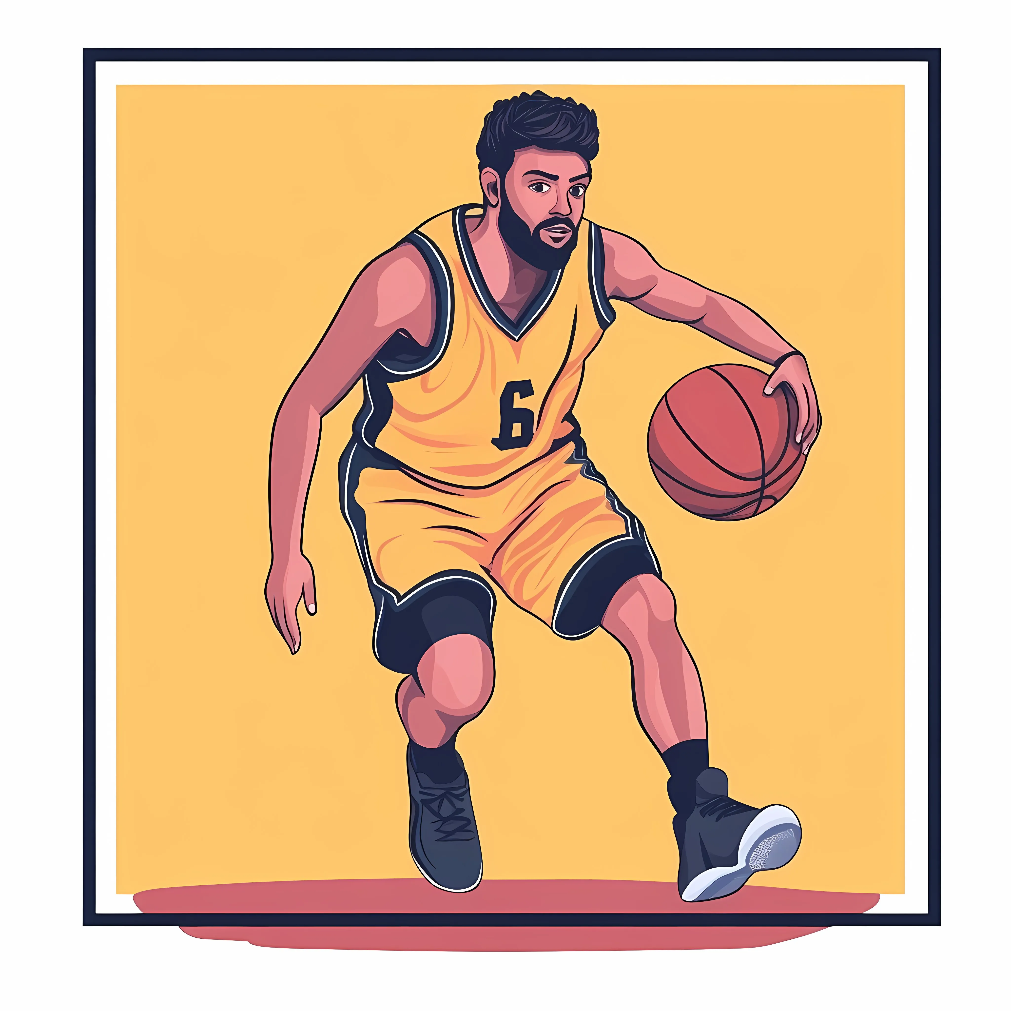Cartoon Basketball Player Vector Illustration — free download from Dotvec