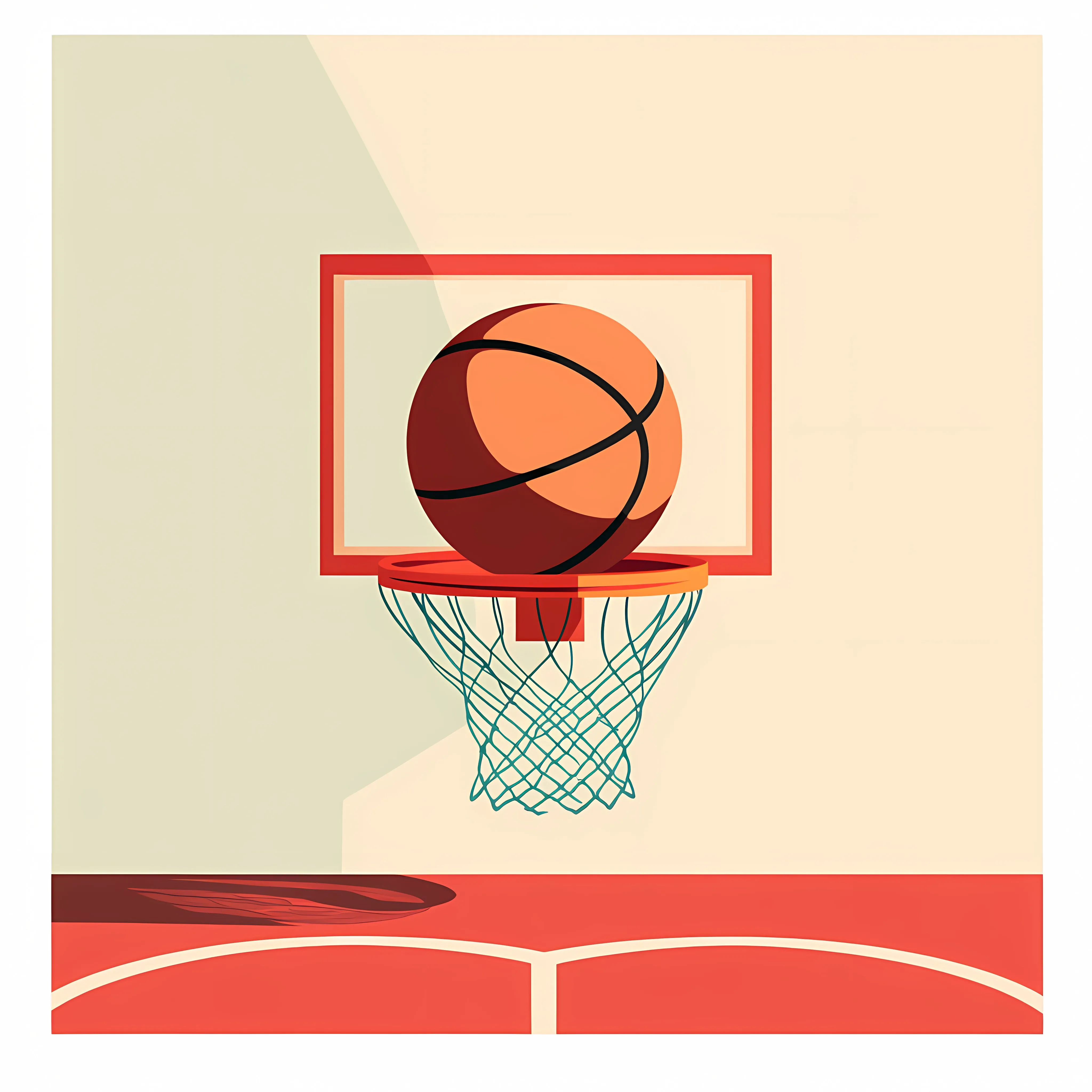 Flat Vector Basketball Poster Illustration — free download from Dotvec