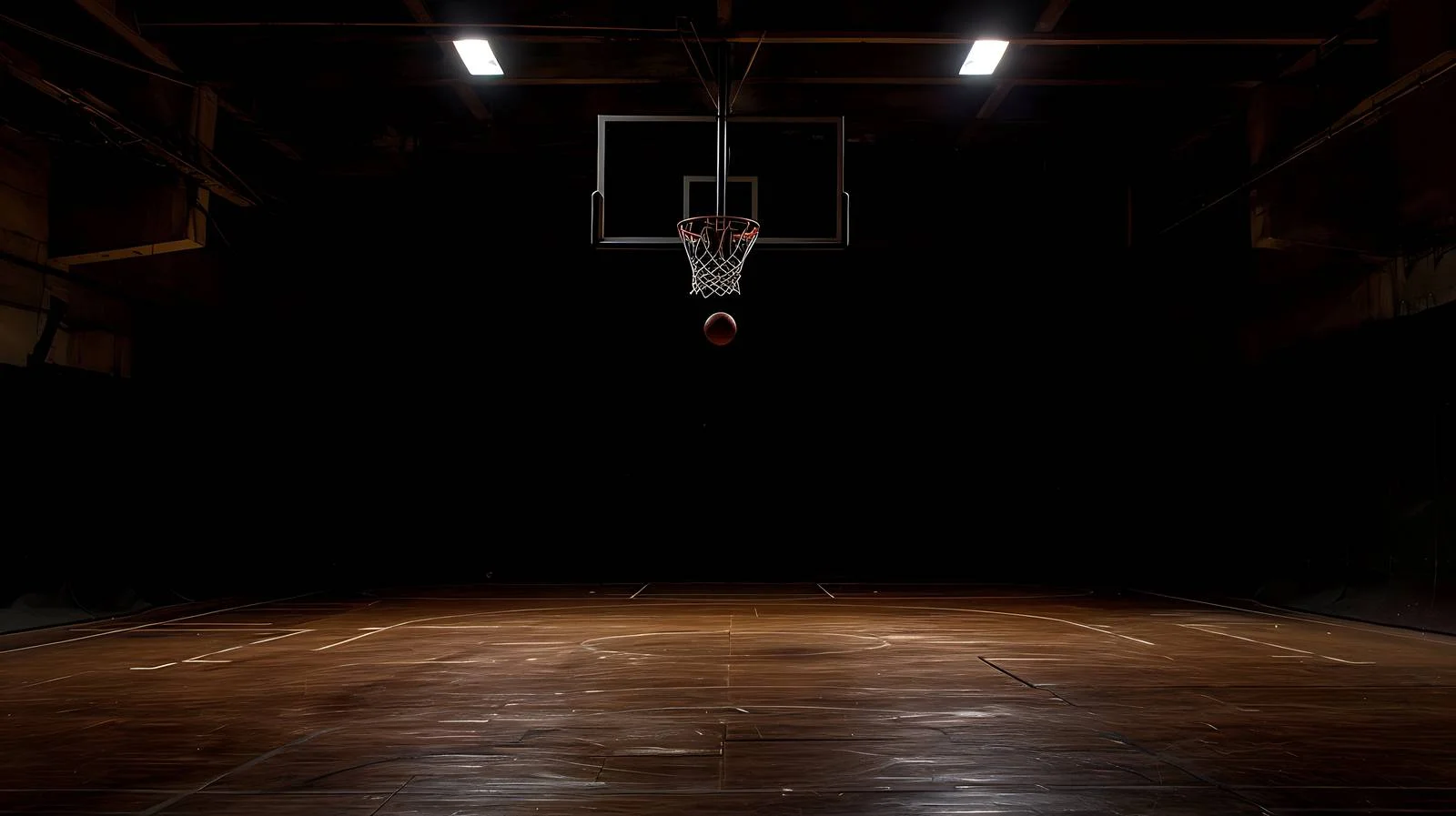 Elevated Basketball in Dramatic Lighting against Black — free download from Dotvec