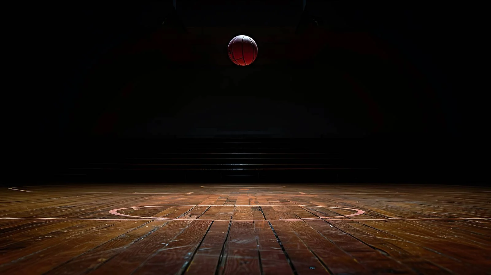 Dynamic Basketball Suspended in Black Air — free download from Dotvec