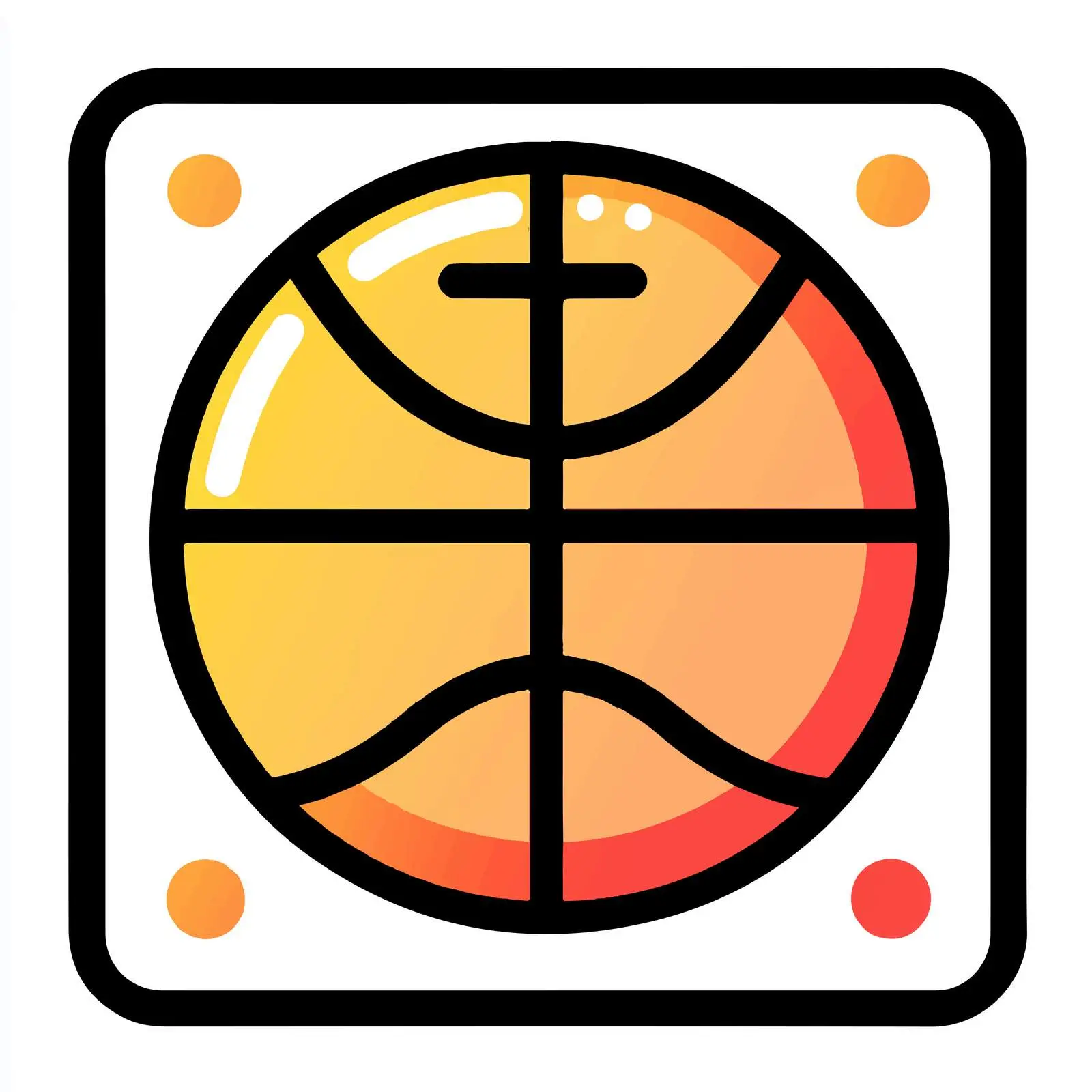 Flat Basketball Vector Icon Illustration — free download from Dotvec