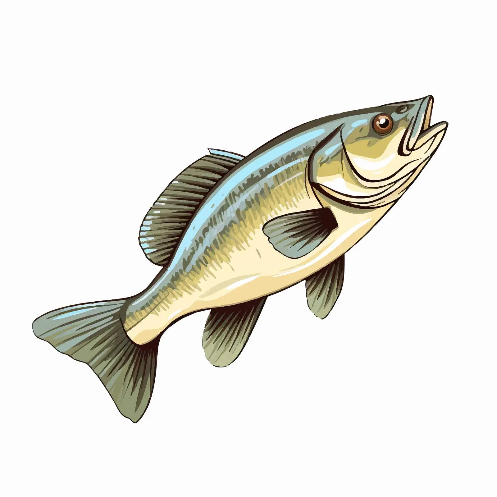 Bass Fish Line Vector Illustration – free recreational image from Dotvec