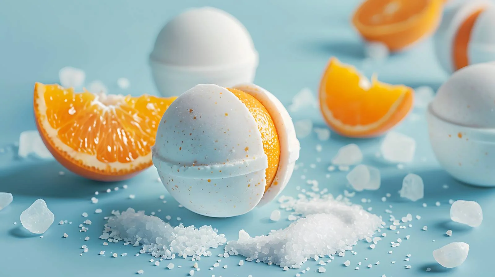 Luxurious Bath Bombs with Oranges Display — free download from Dotvec