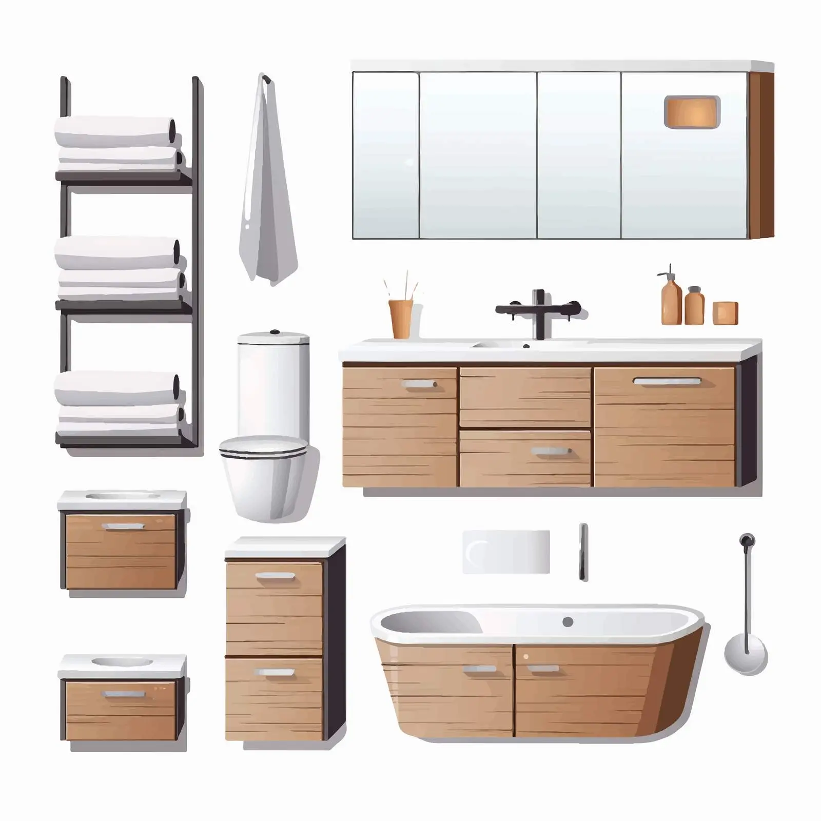 Stylish Bathroom Furniture Set for Design — free download from Dotvec