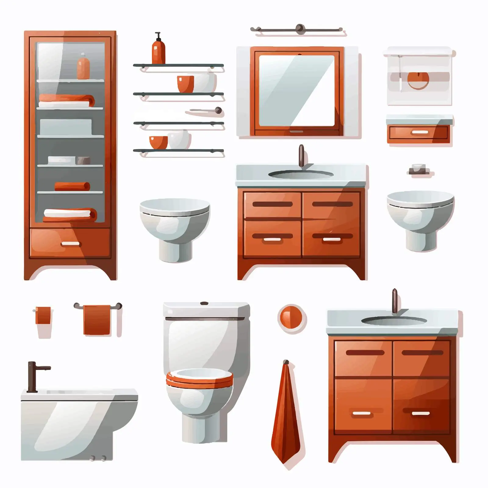 Bathroom Furniture Set for Interior Design — free download from Dotvec