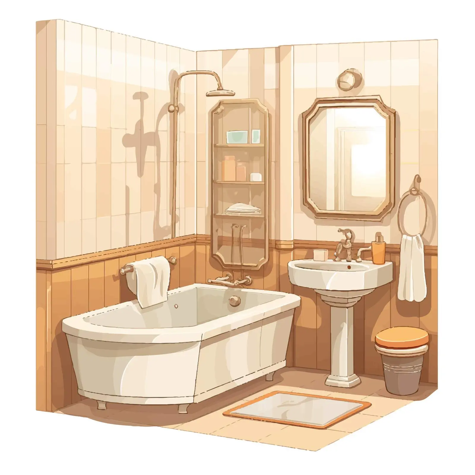 Elegant Beige and White Bathroom Interior Design — free download from Dotvec