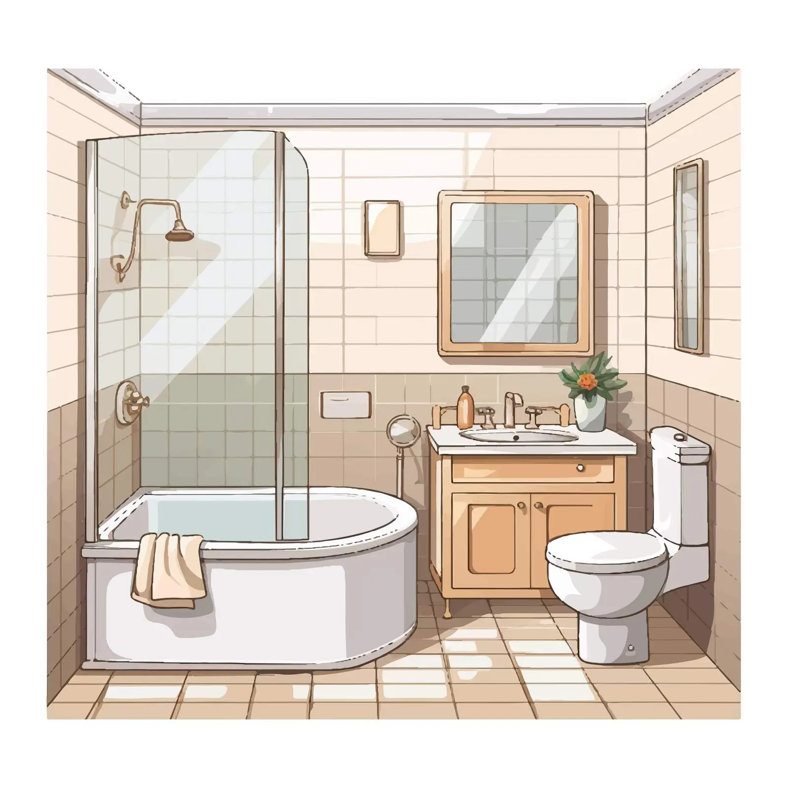 Elegant Beige and White Bathroom Interior Design — free download from Dotvec