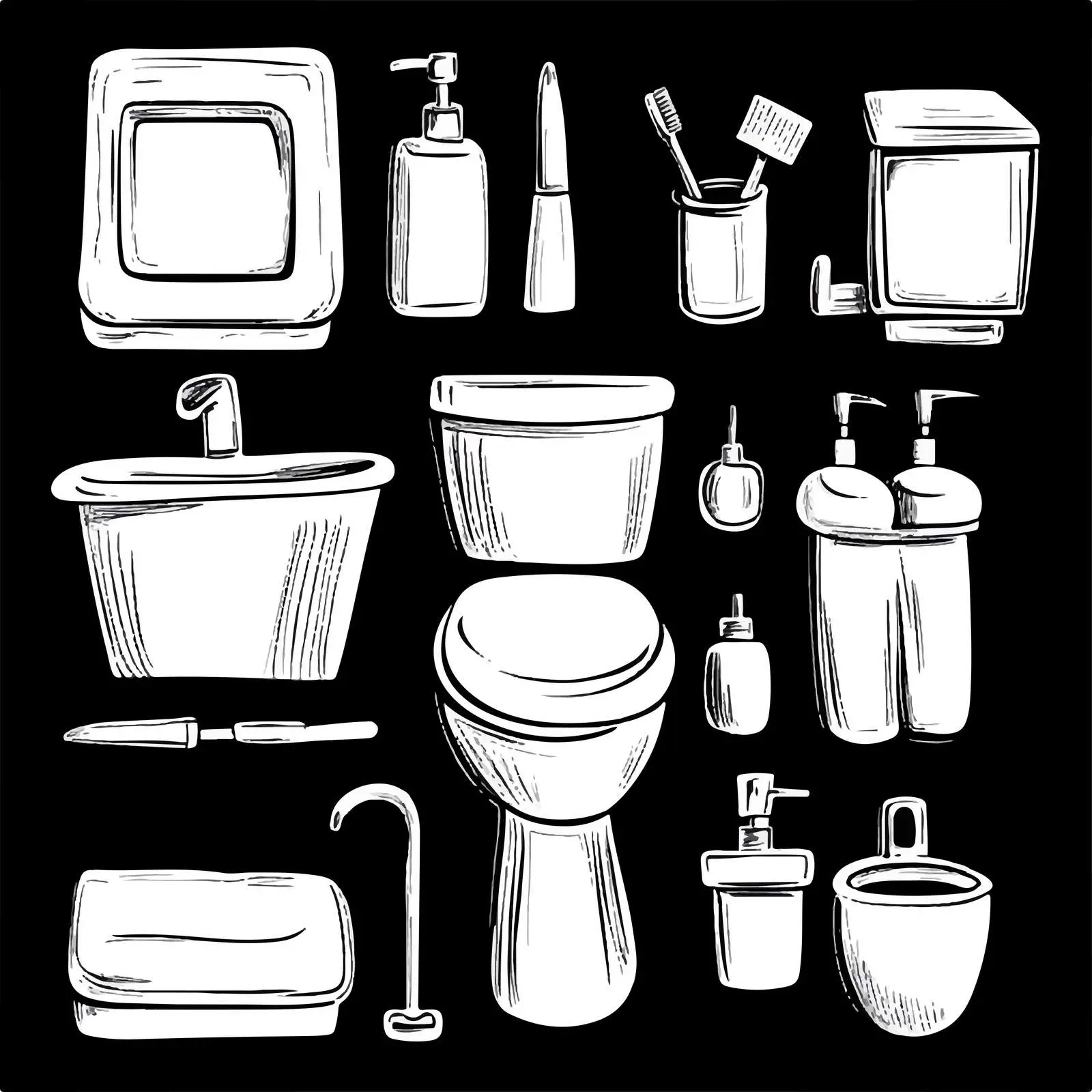Cartoon Bathroom Objects Vector Set — free download from Dotvec
