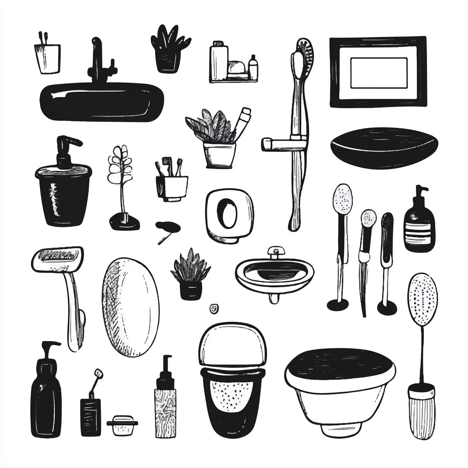 Cartoon Bathroom Objects Vector Set — free download from Dotvec