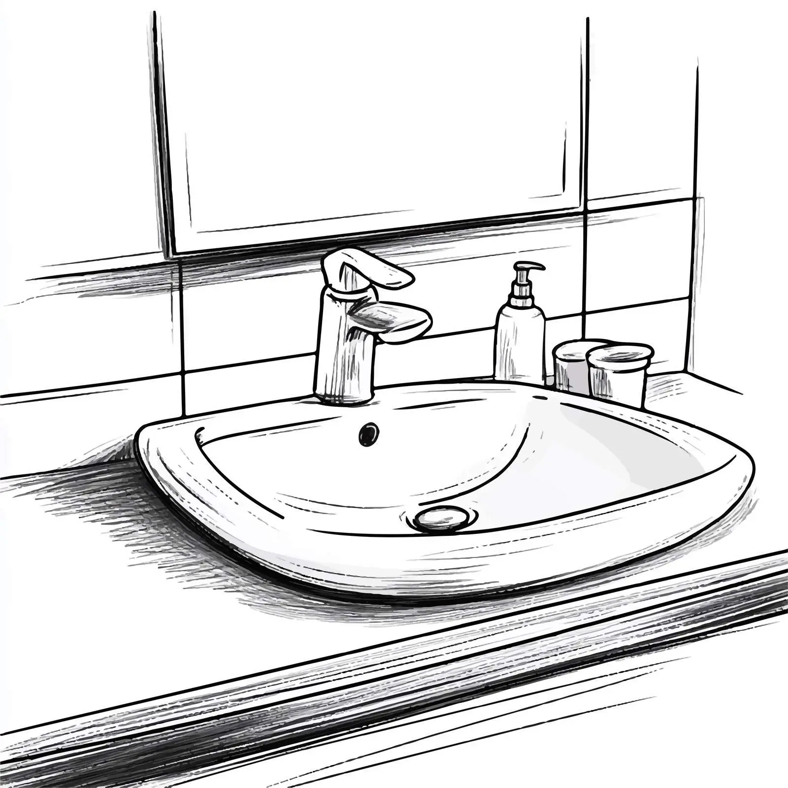 Cartoon Bathroom Sink Vector Illustration — free download from Dotvec