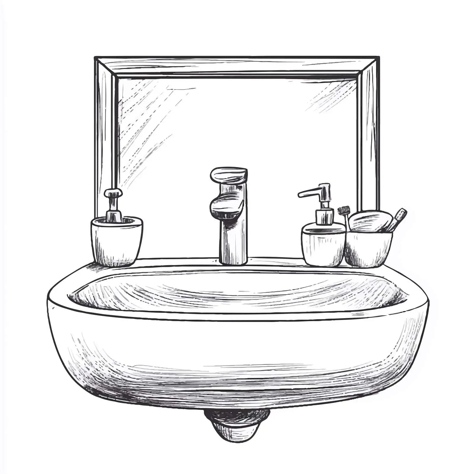 Cartoon Bathroom Sink Vector Illustration — free download from Dotvec