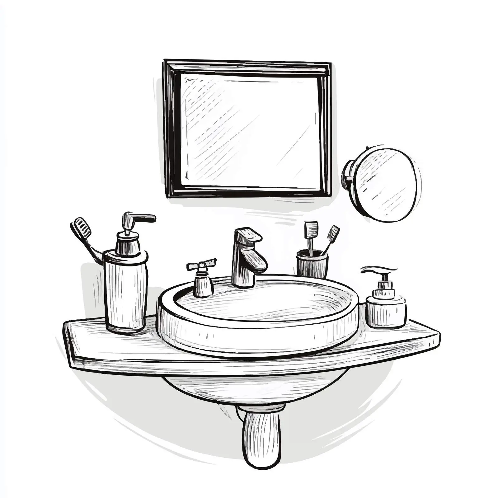Cartoon Bathroom Sink Vector Illustration — free download from Dotvec