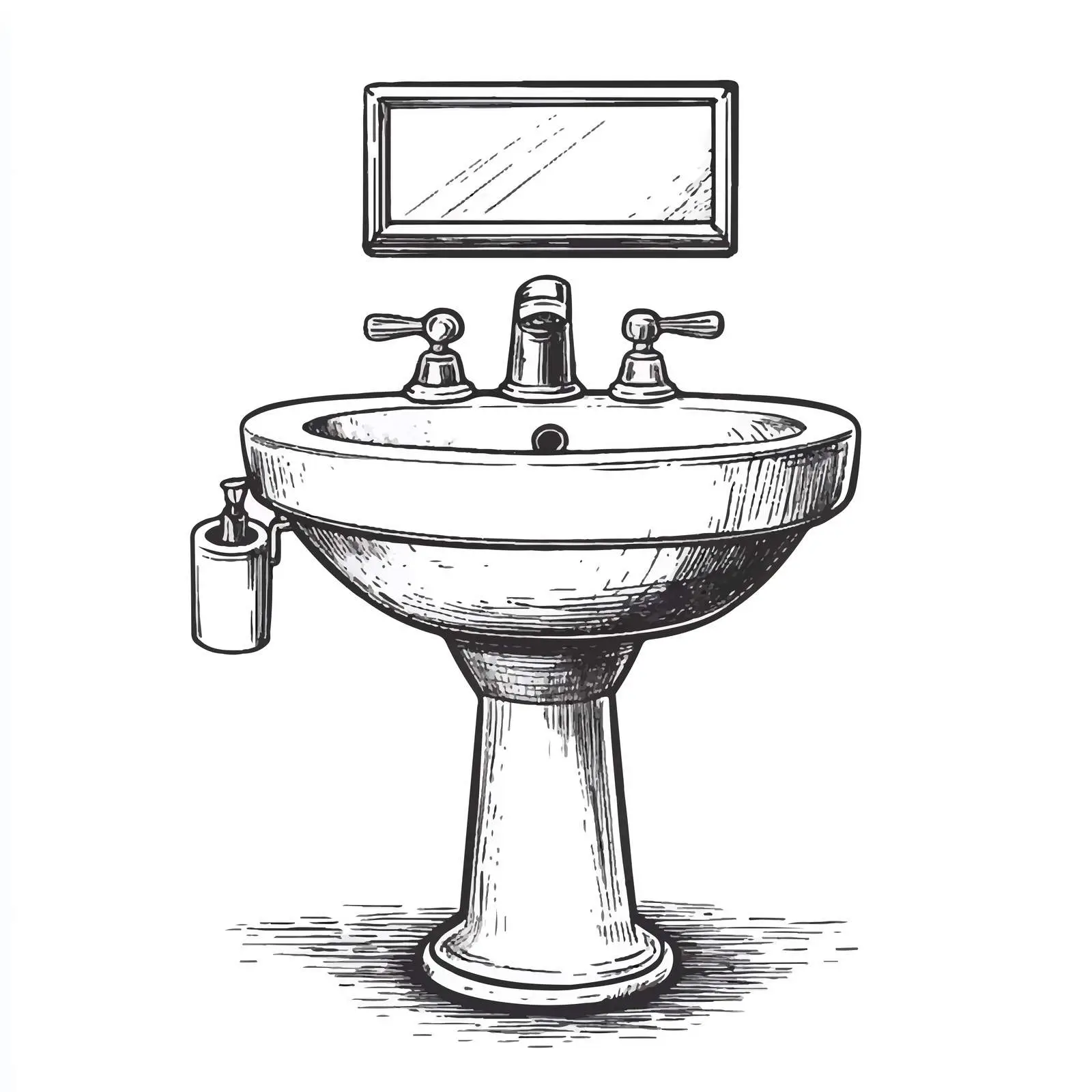Cartoon Bathroom Sink Illustration Vector — free download from Dotvec