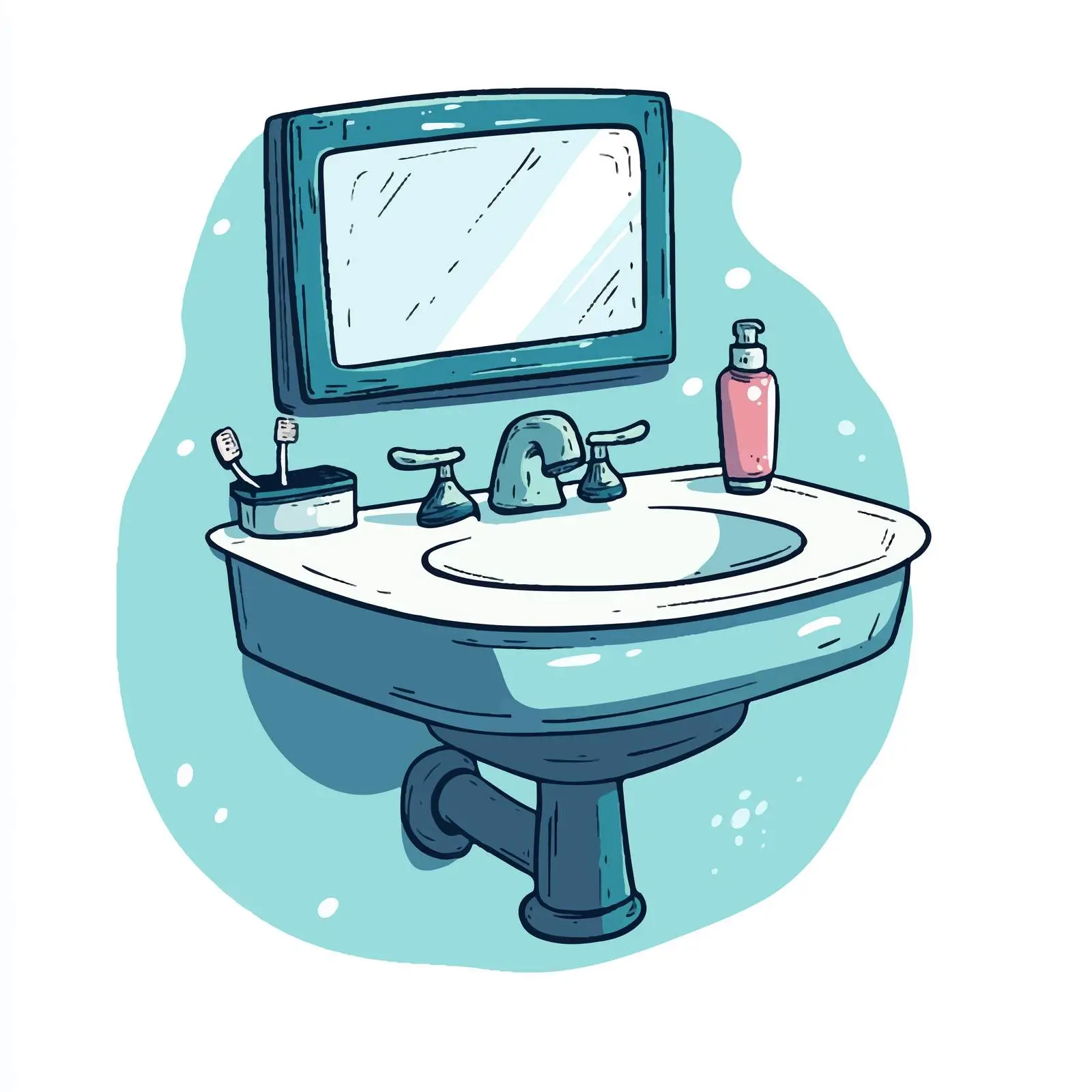 Cartoon Bathroom Sink Vector Illustration — free download from Dotvec