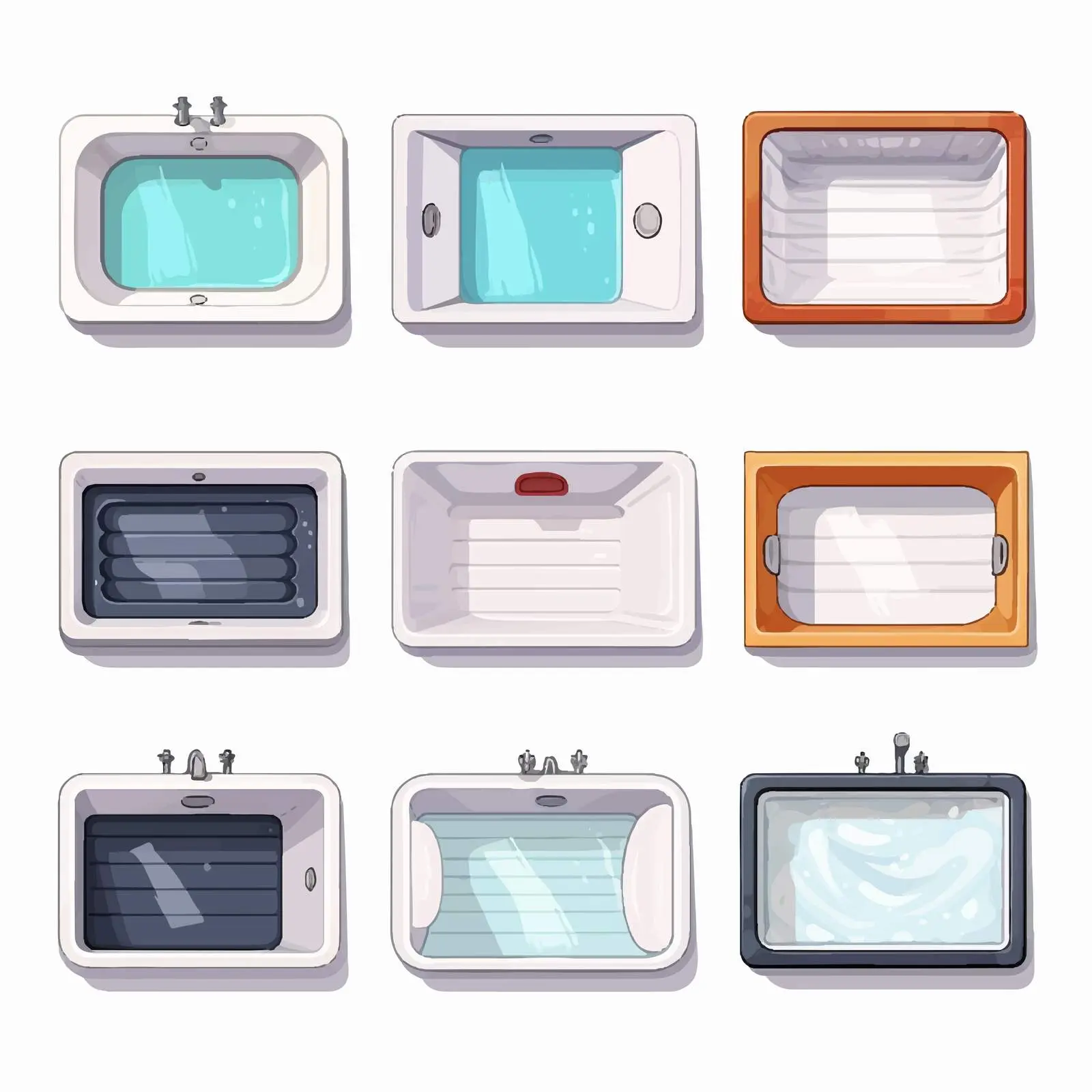 Corner Rectangle Bathtub Top View Design — free download from Dotvec