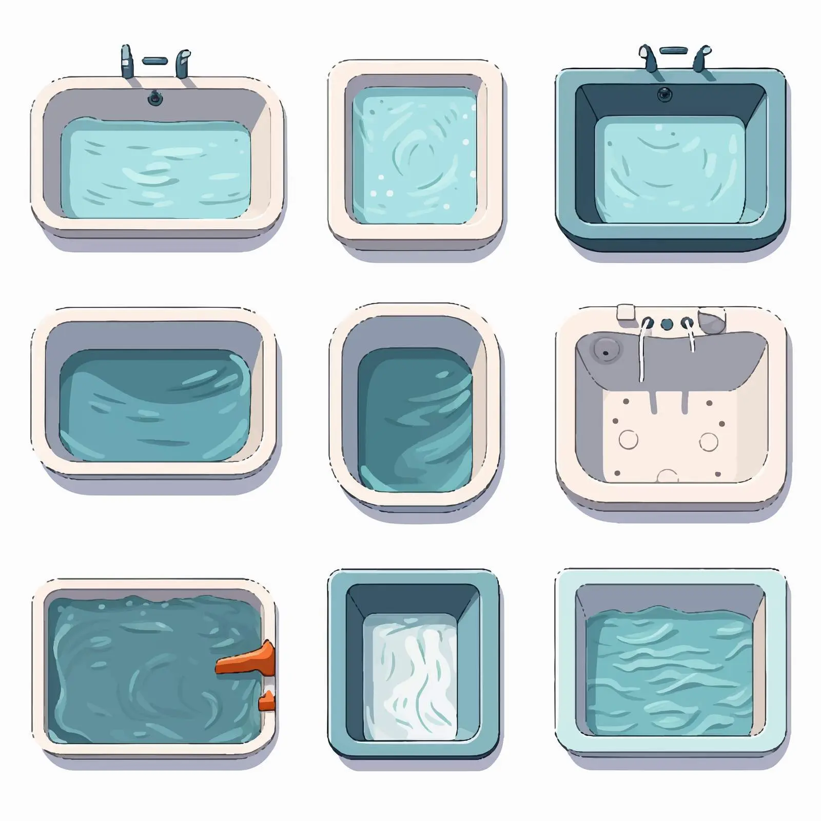 Top View Corner Rectangle Bathtub Design – free 3d design image from Dotvec