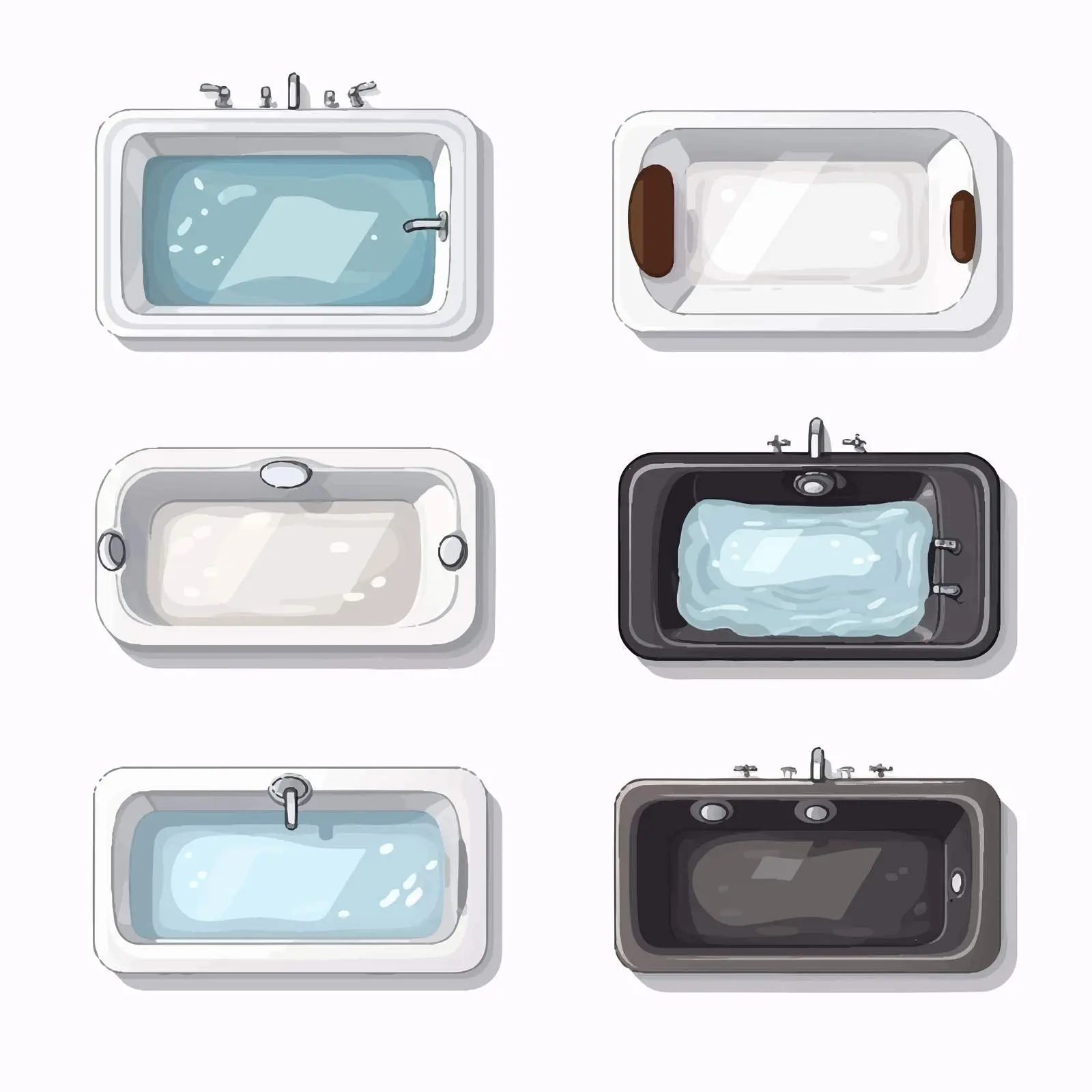 Corner Rectangle Bathtub Design from Above – free bathroom aesthetics image from Dotvec