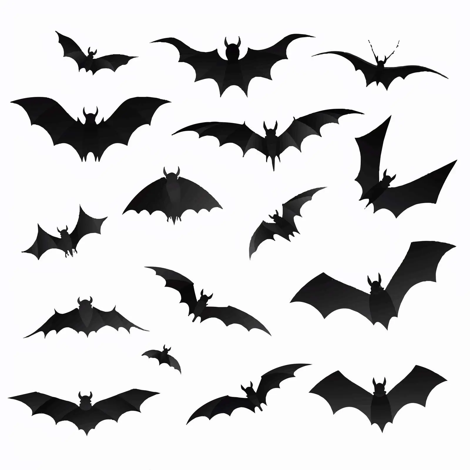 Bats Silhouettes on White Background Vector — free download from Dotvec