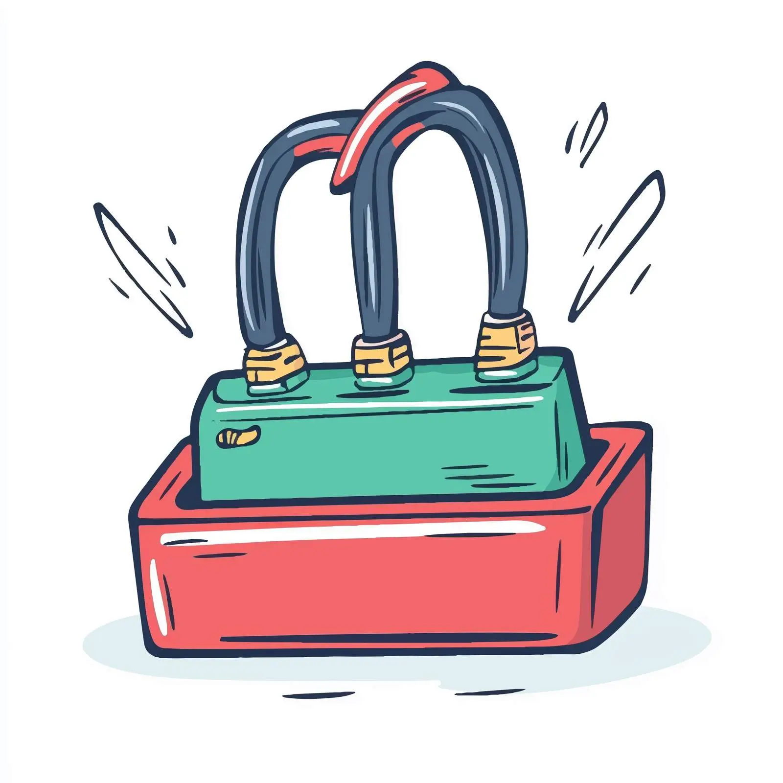 Cartoon Battery Jumper Cable Vector — free download from Dotvec