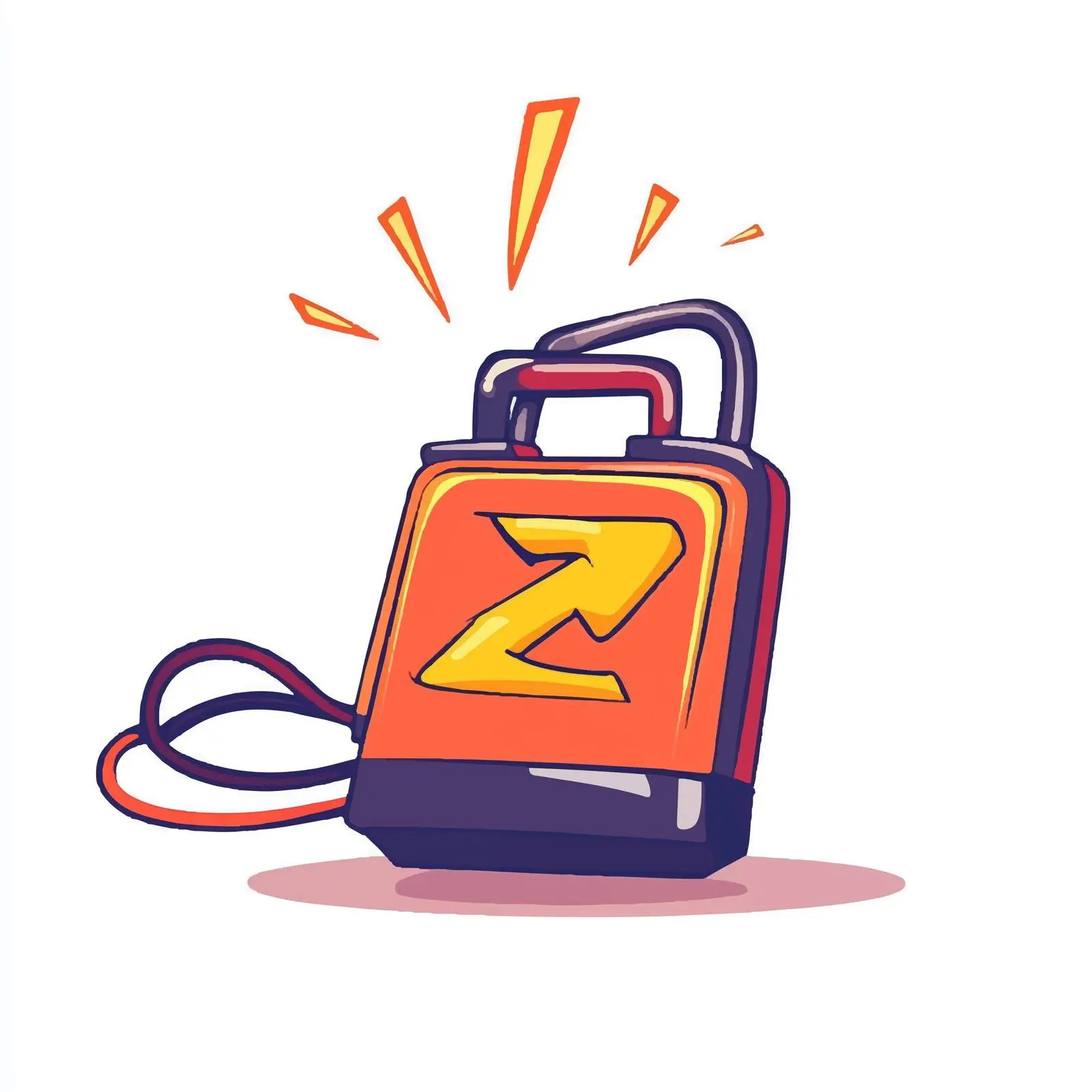 Cartoon Battery Jumper Cables Vector — free download from Dotvec