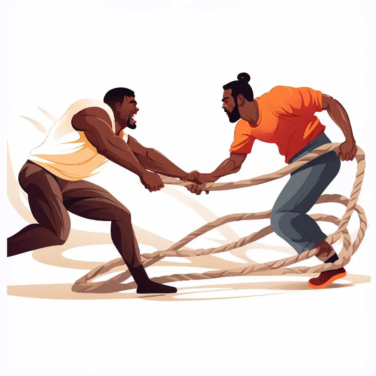 Vector Art: Battle of Two Diverse Characters — free download from Dotvec