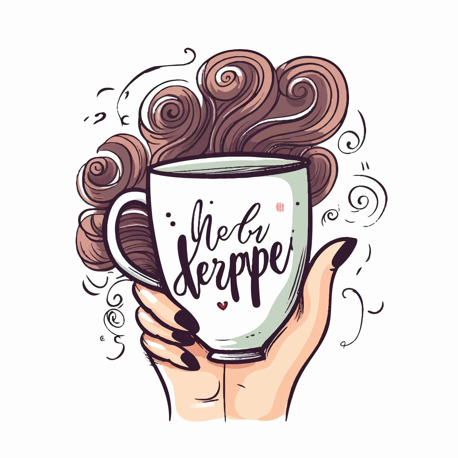 Be Happy Hand Lettering with Long Nails — free download from Dotvec