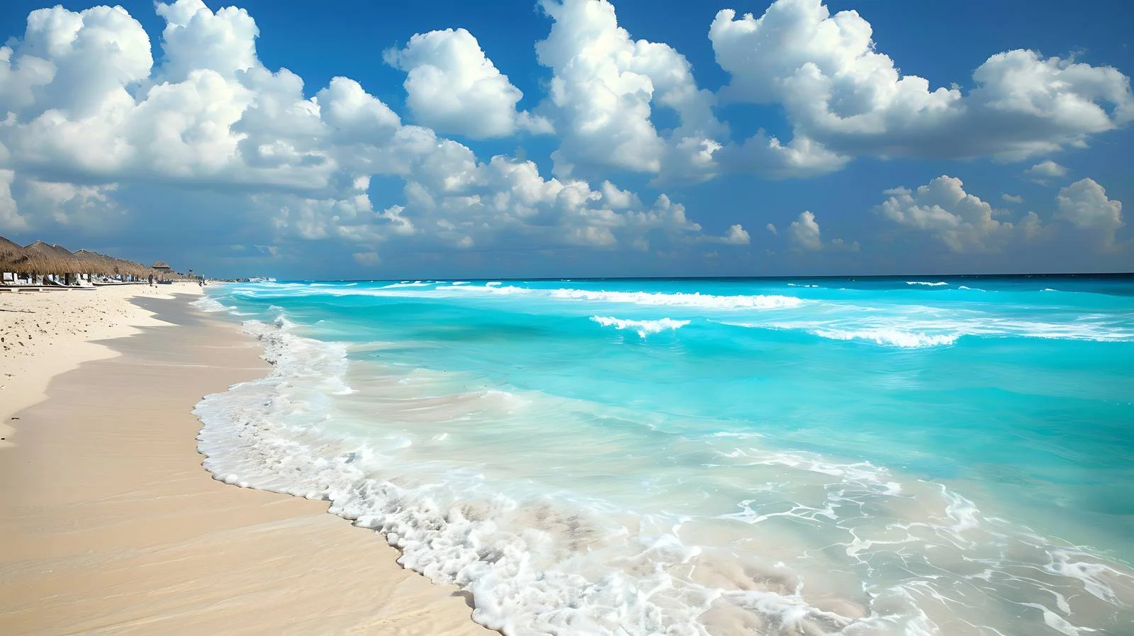 Serene Cancun Beachscape with Clouds — free download from Dotvec