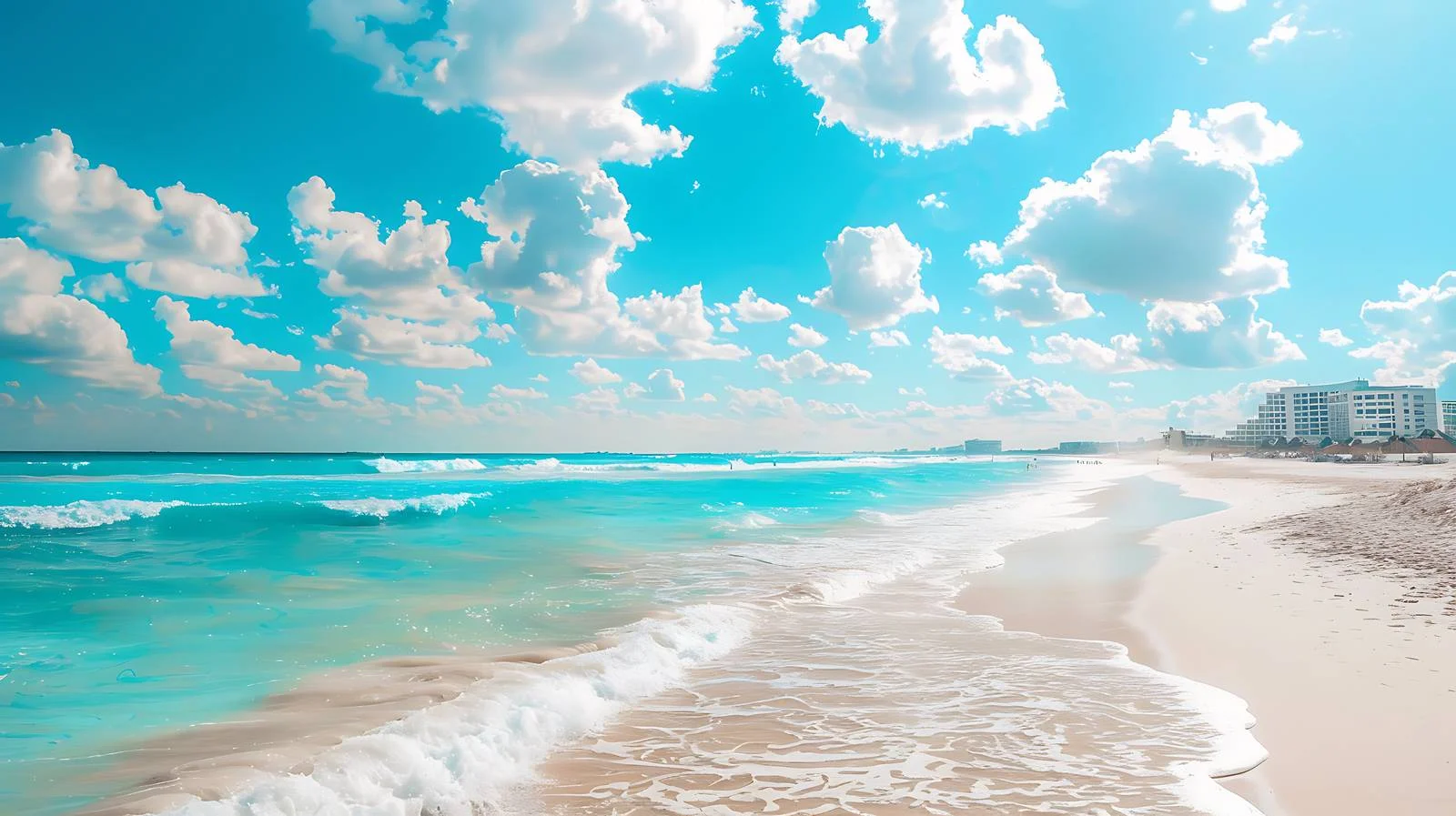 Tranquil Cancún Beach and Clouds — free download from Dotvec