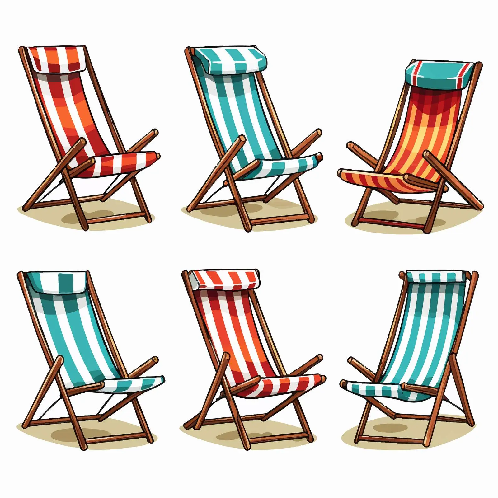 Cartoon Beach Chairs Vector Illustration – free beach lifestyle image from Dotvec