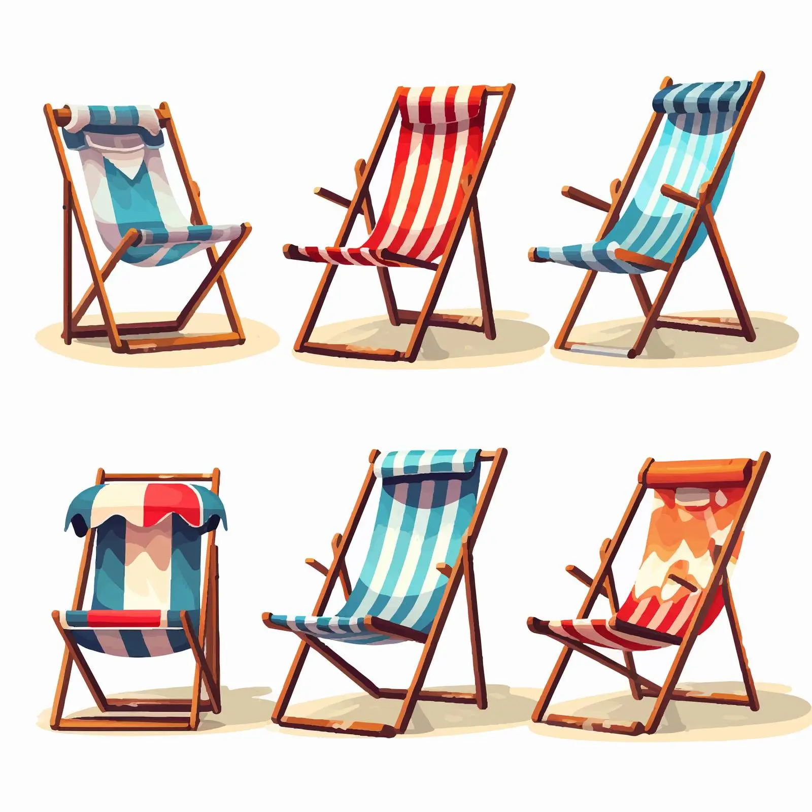 Cartoon Beach Chairs Set Vector Illustration — free download from Dotvec