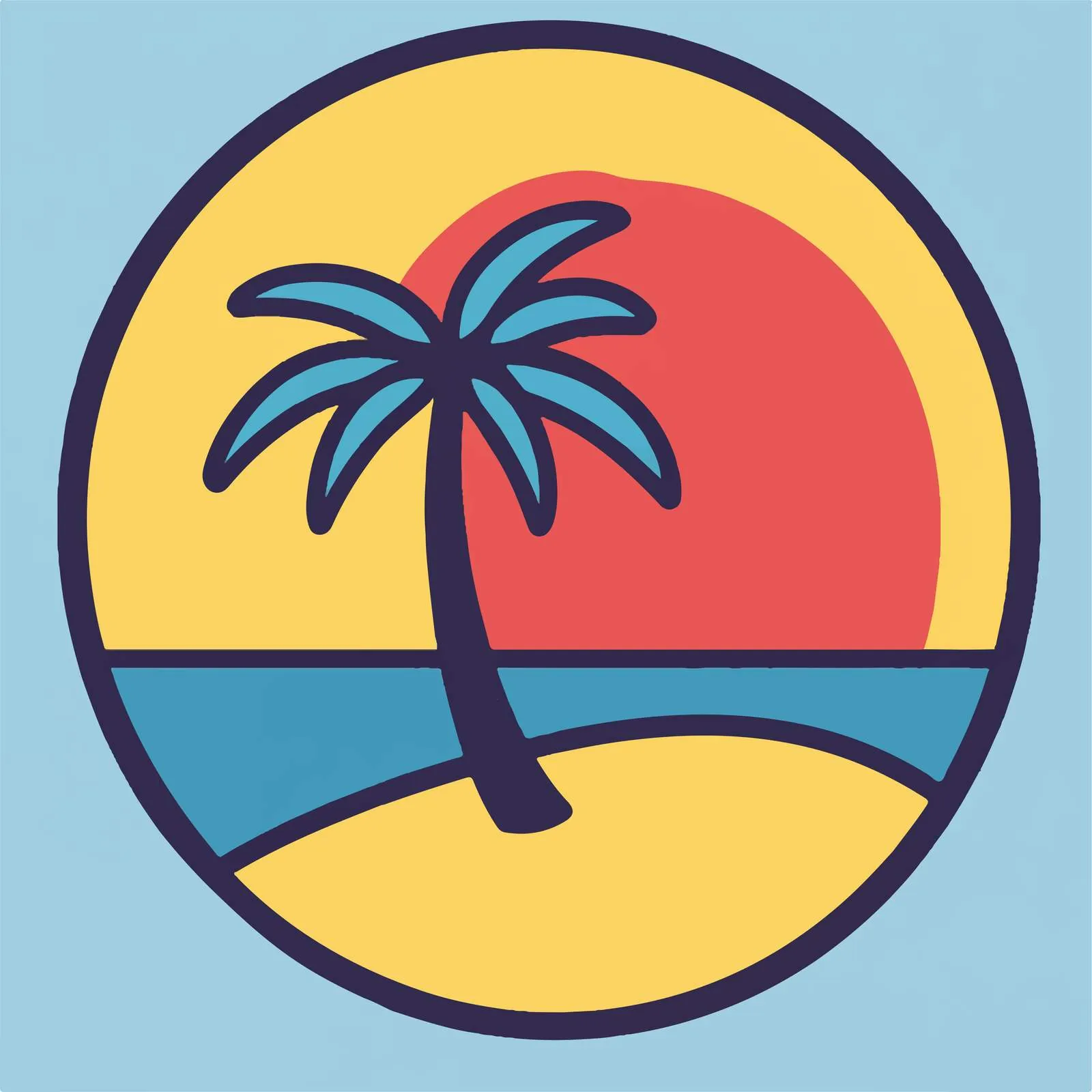 Beach Icon Vector Symbol in Bright Colors — free download from Dotvec