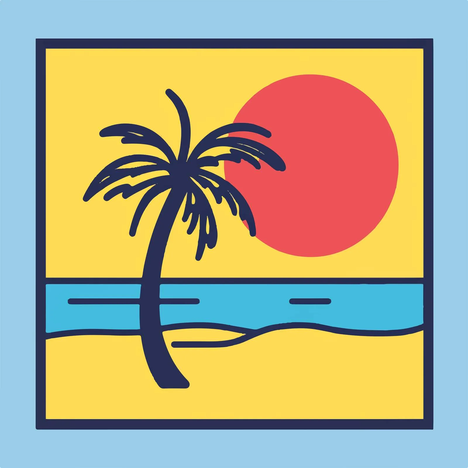 Beach Icon Vector Sign on Colorful Background — free download from Dotvec