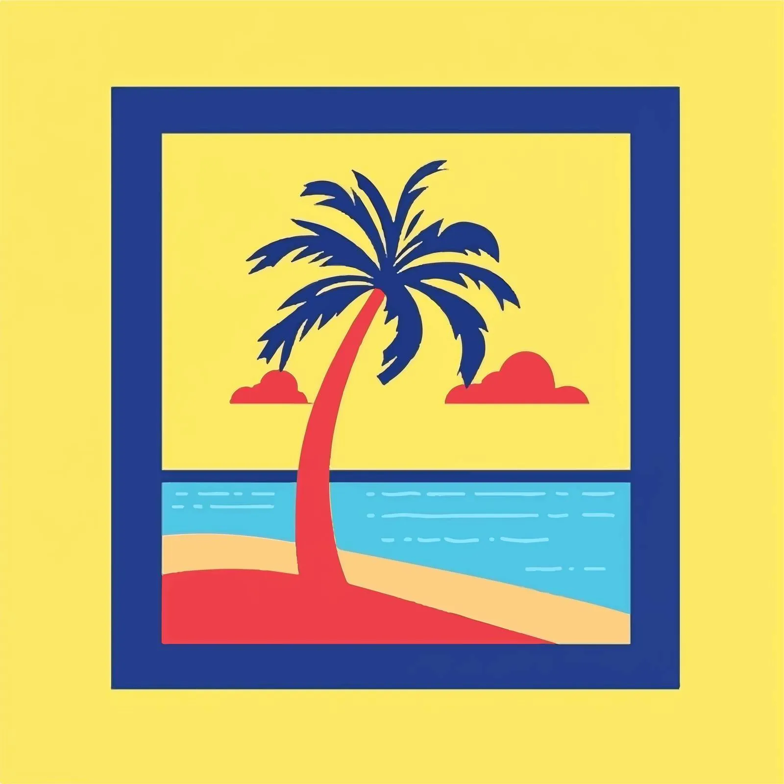 Beach Icon Vector Sign on Colorful Background — free download from Dotvec