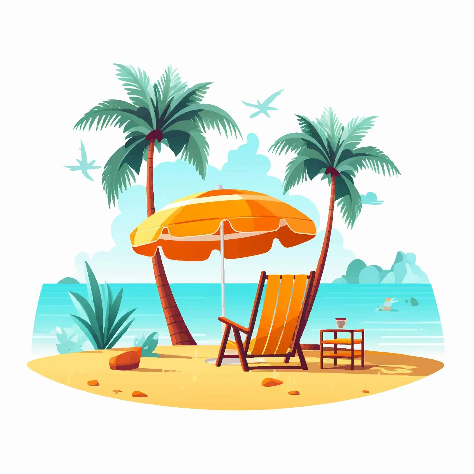 Seaside Beach Resort Vector Card Design — free download from Dotvec