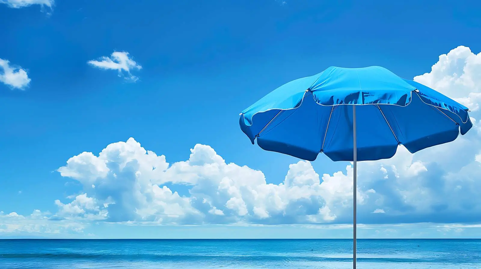Beach Umbrella with Blue Sky and Sea – free umbrella image from Dotvec