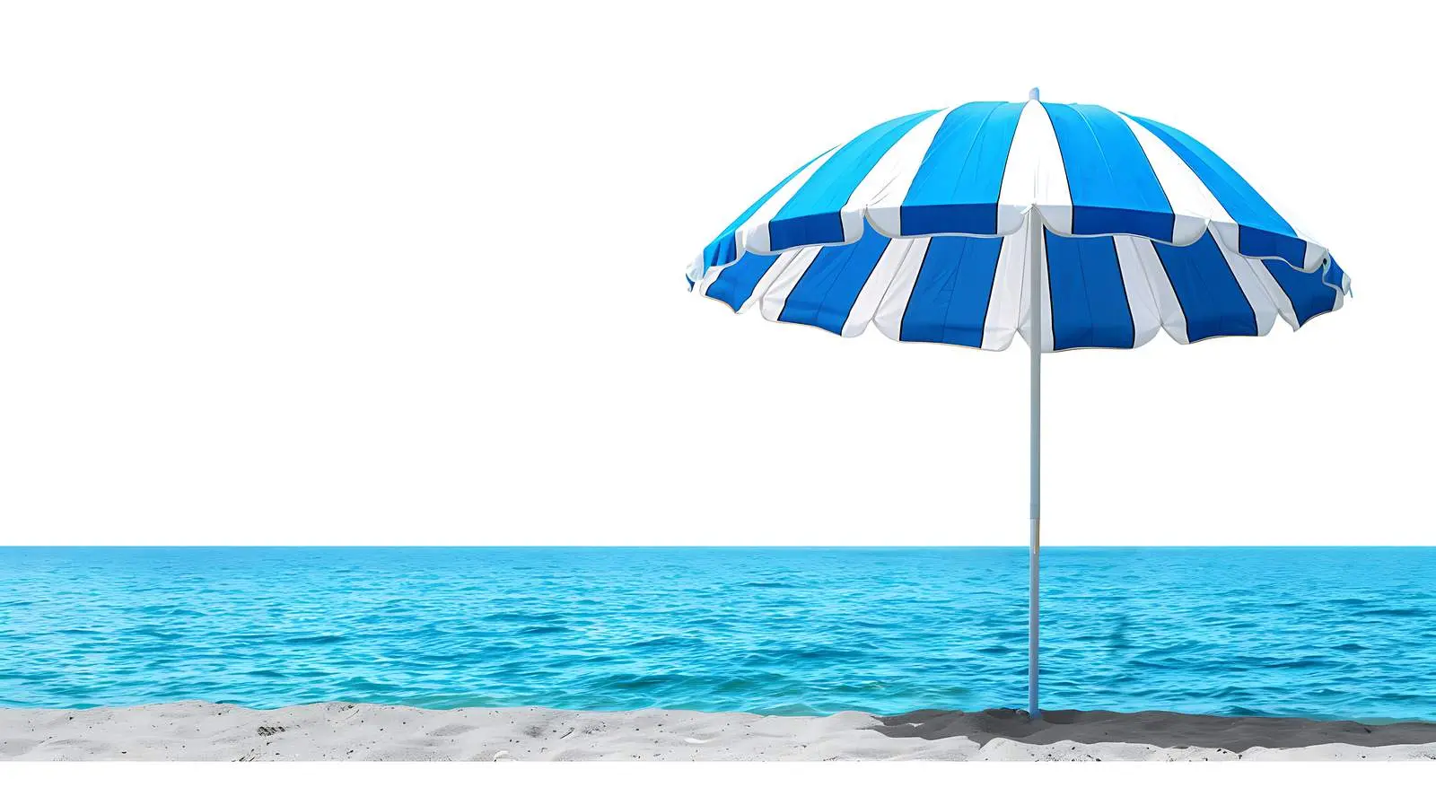 Beach Umbrella with Blue Sky and Sea – free refreshing image from Dotvec