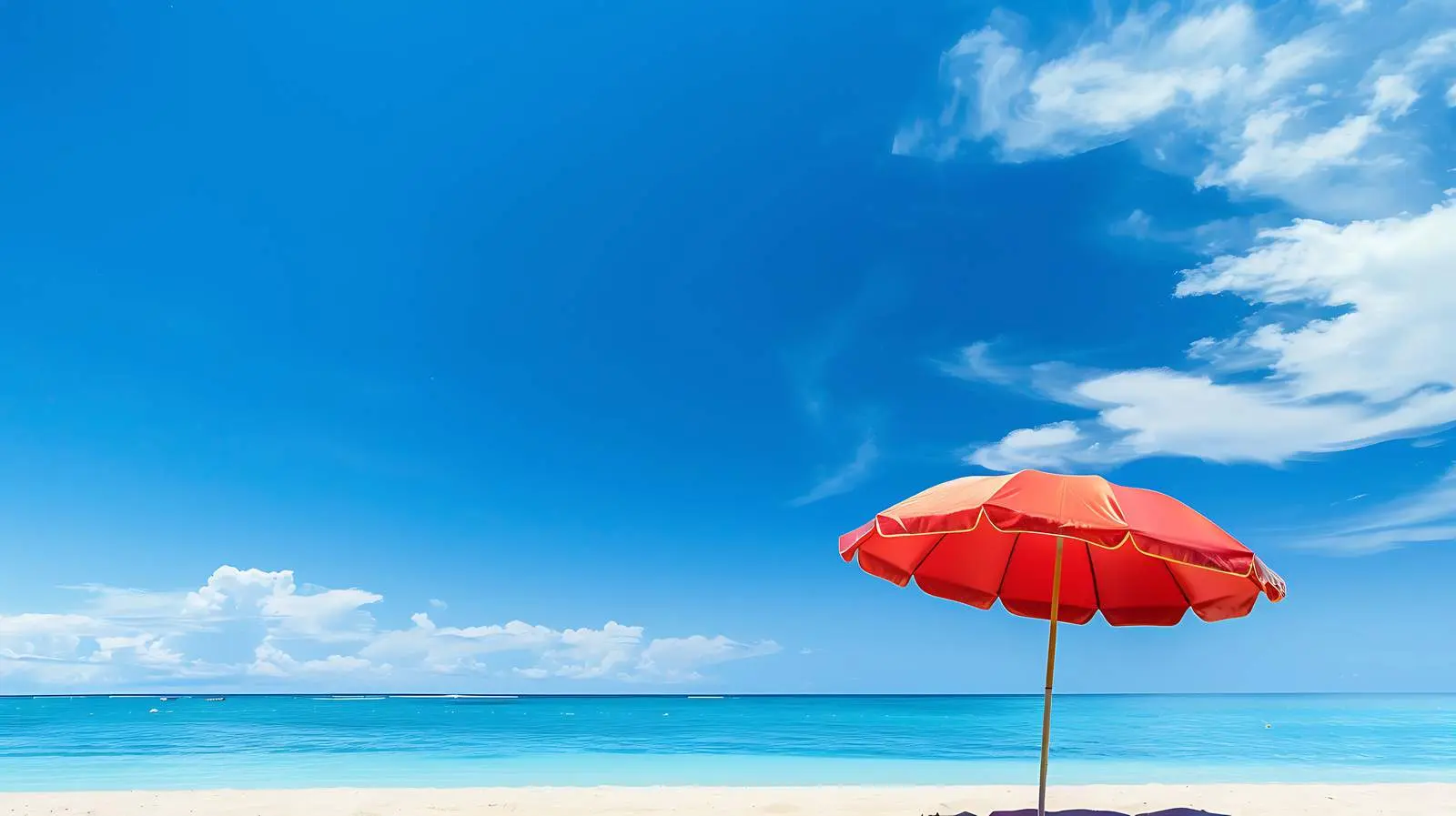 Beach Umbrella Against Blue Sky and Sea — free download from Dotvec