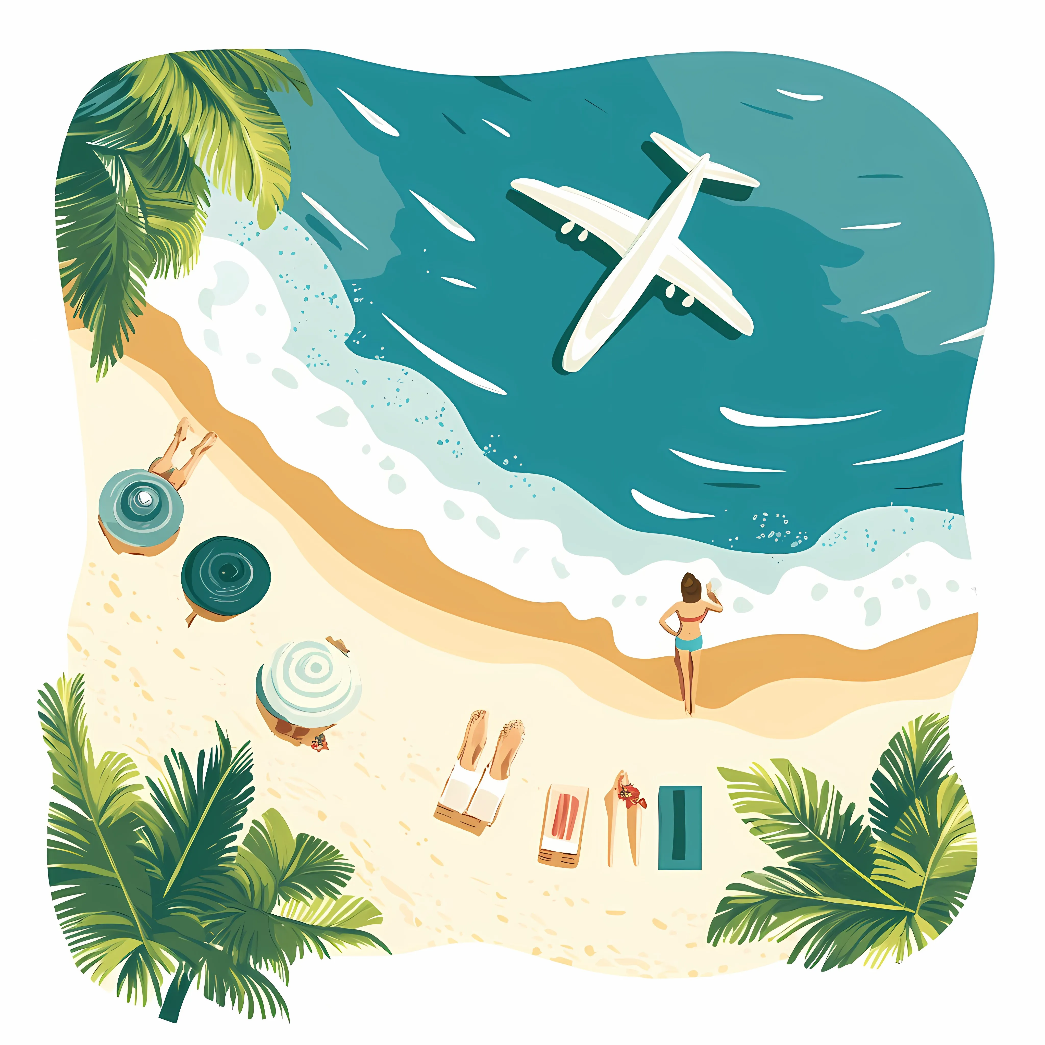 Scenic Beach Vacation Wide Angle Composition — free download from Dotvec