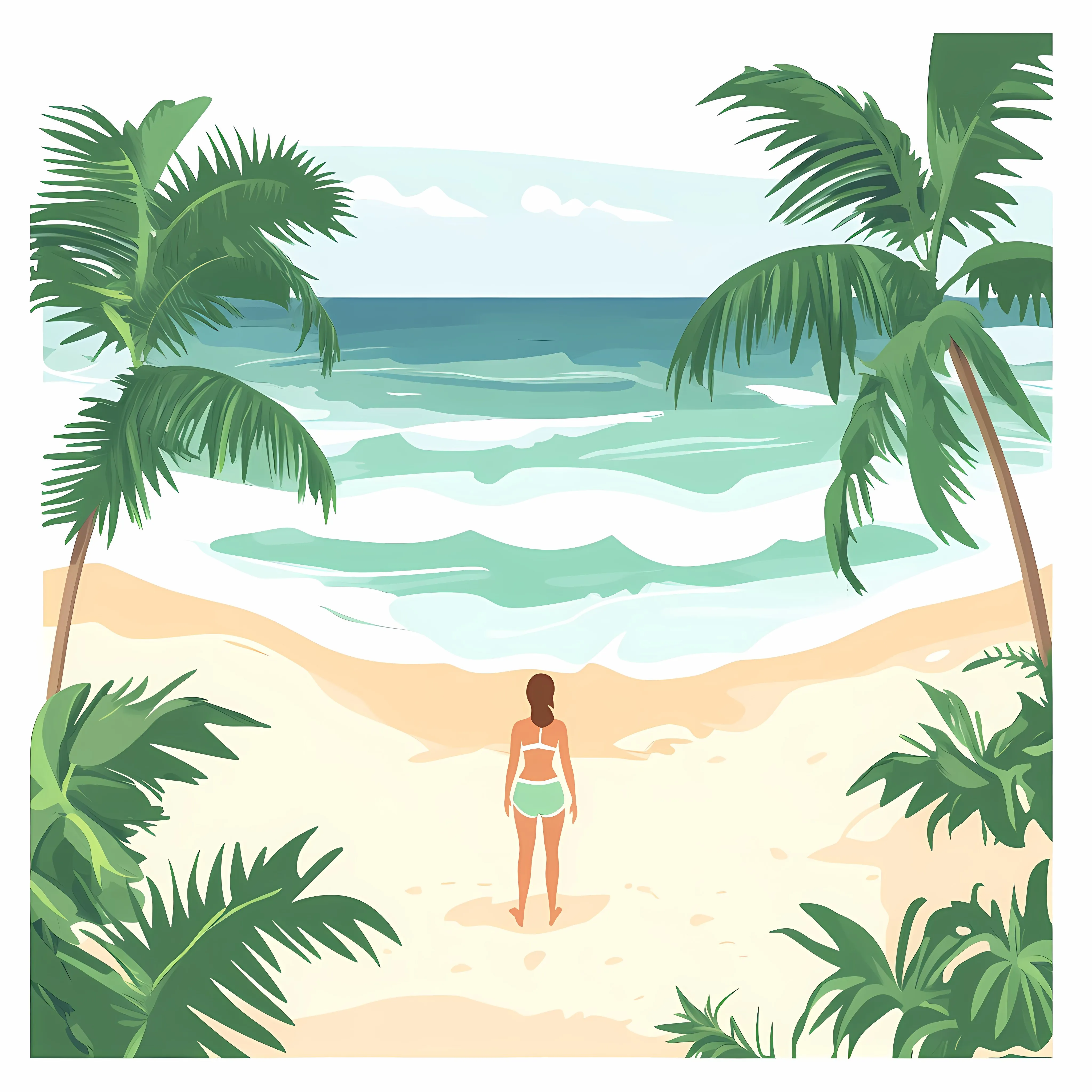 Beach Vacation Tourism Wide Angle Composition — free download from Dotvec