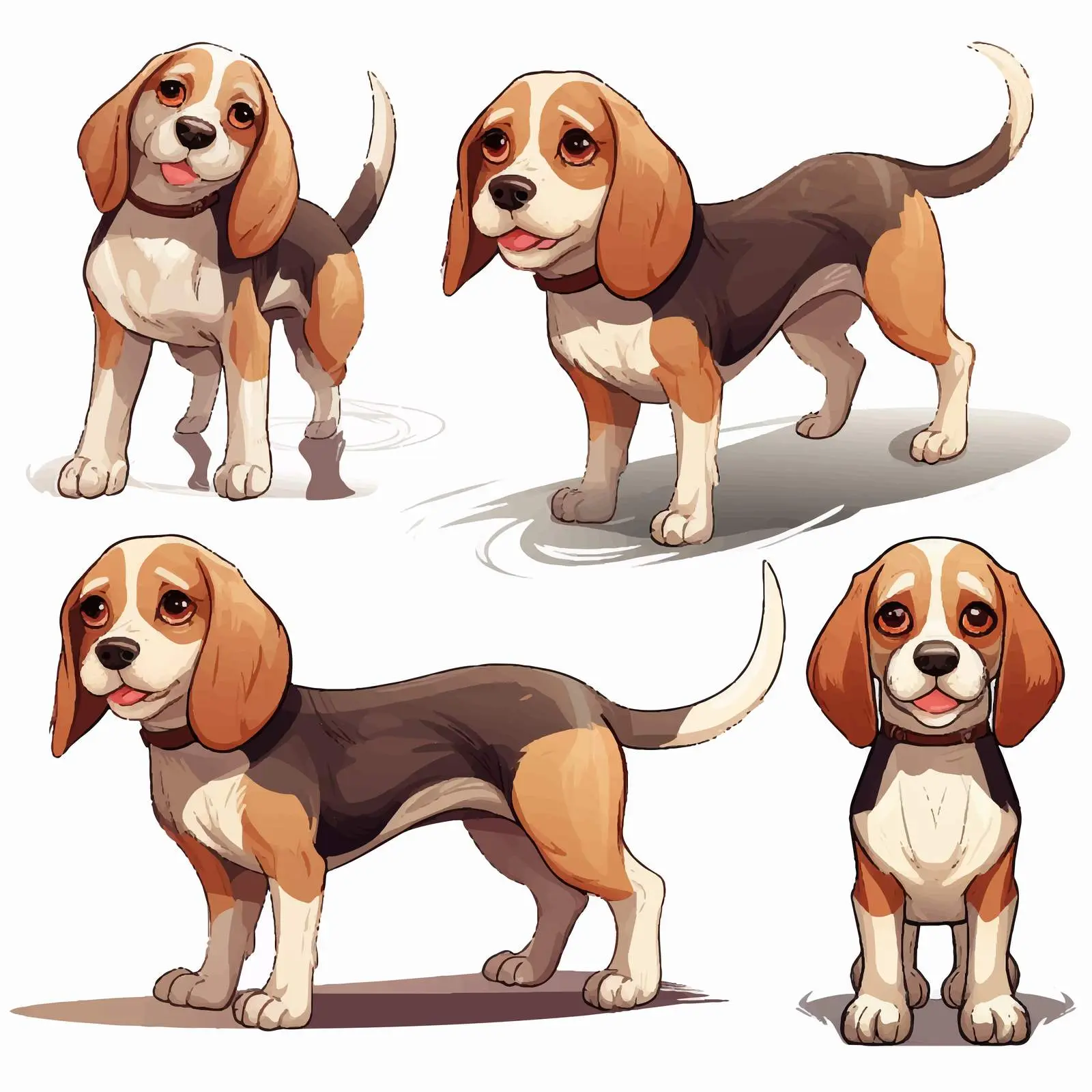Beagle Dog Cartoon Character Illustration — free download from Dotvec