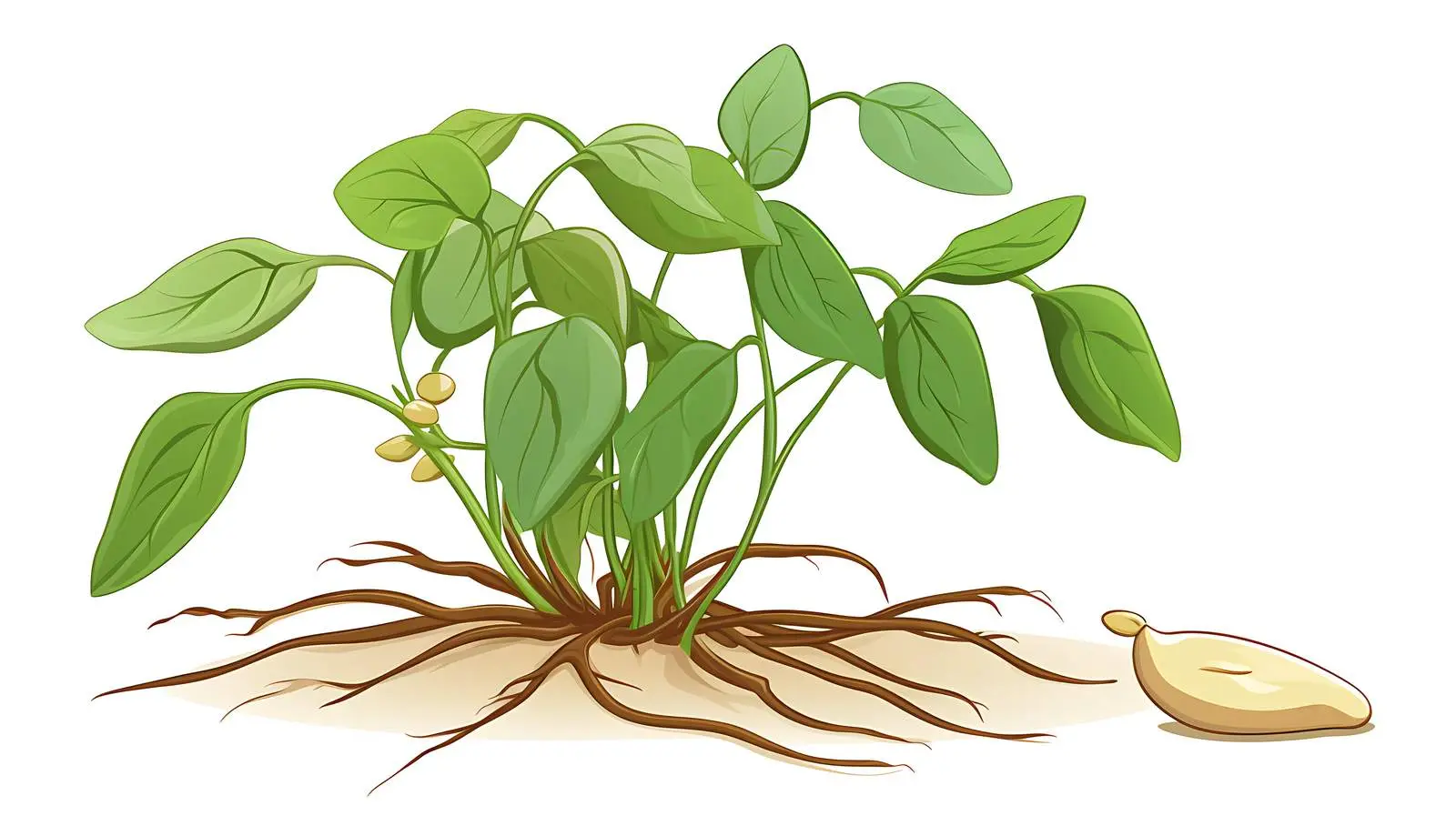 Botanical Bean Plant Structure Illustration — free download from Dotvec