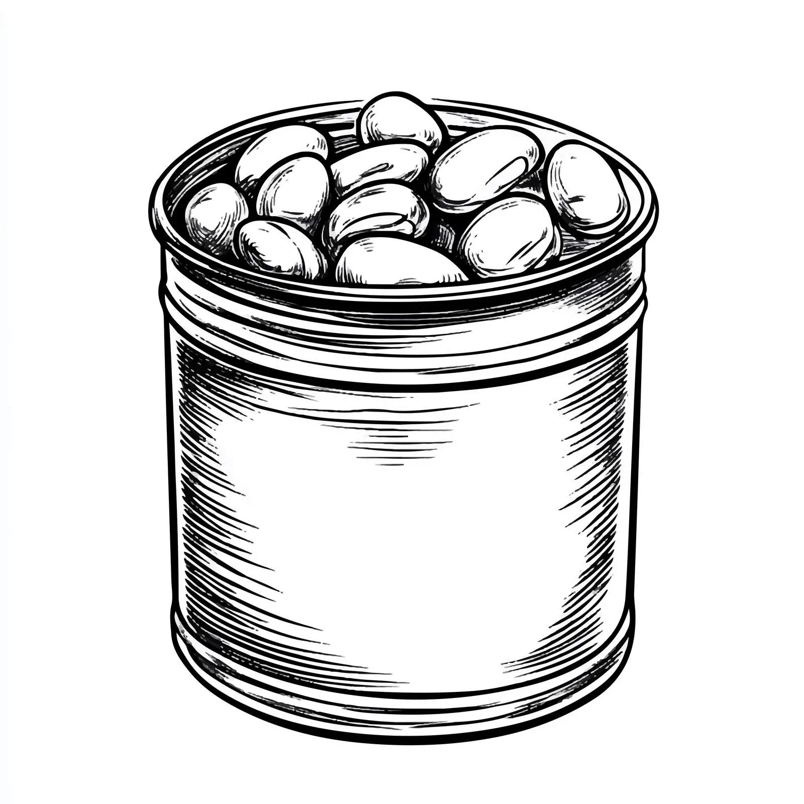 Cartoon Beans in Tin Can Illustration — free download from Dotvec