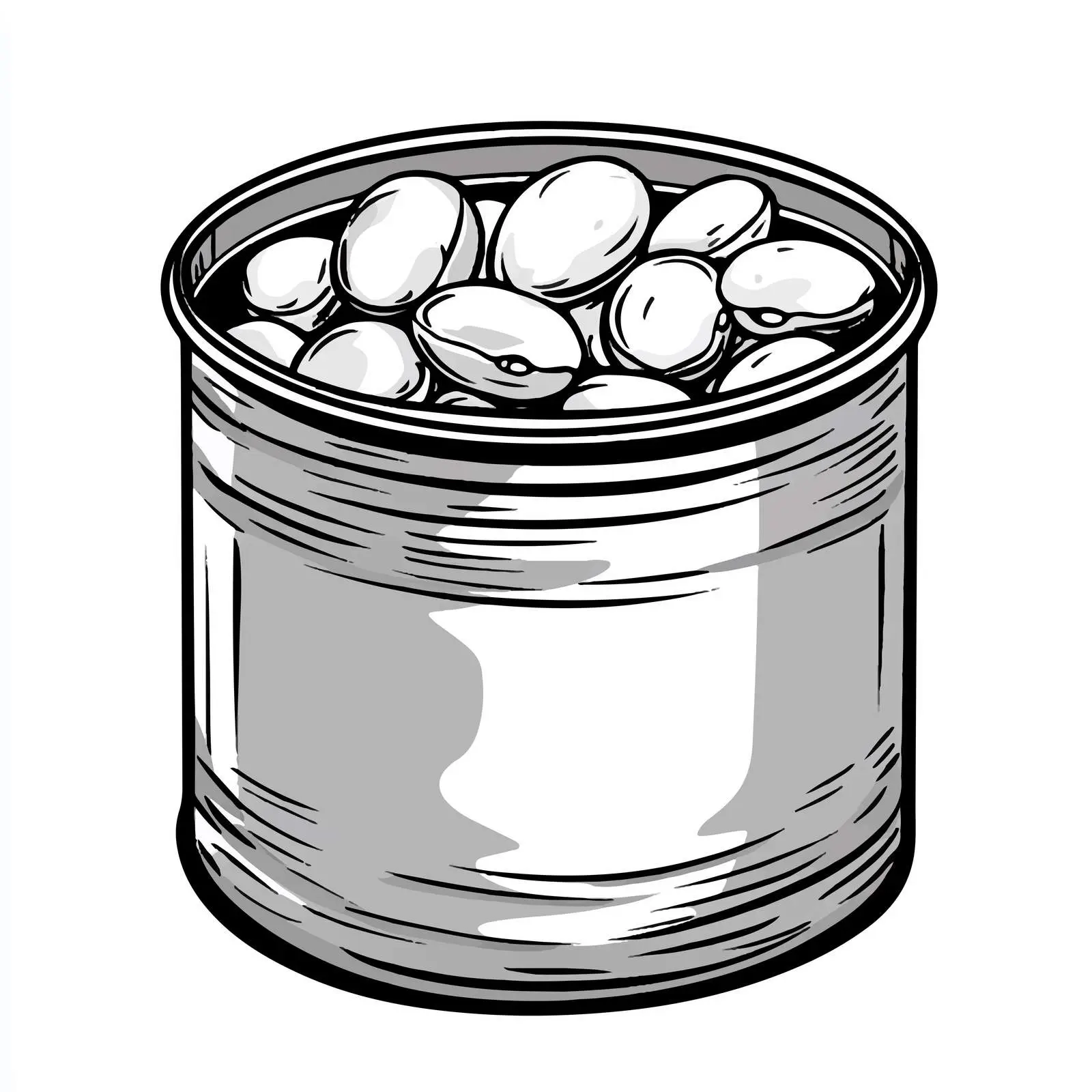 Cartoon Tin Can of Beans — free download from Dotvec