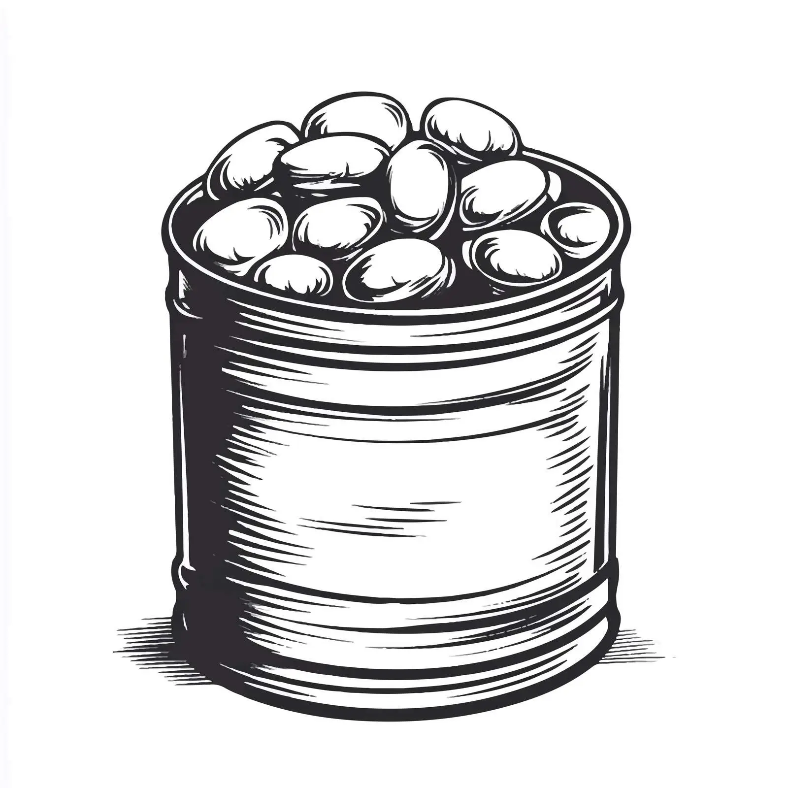 Cartoon Beans in Tin Can Vector — free download from Dotvec