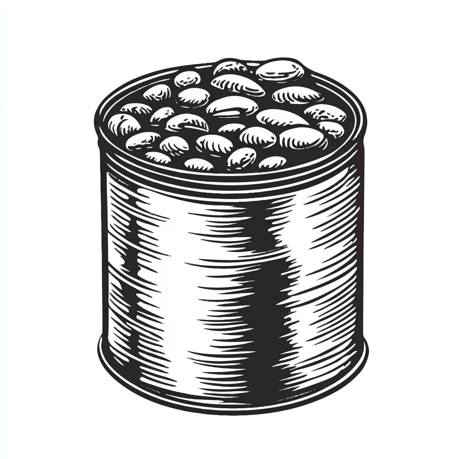Cartoon Beans in Tin Can Vector — free download from Dotvec
