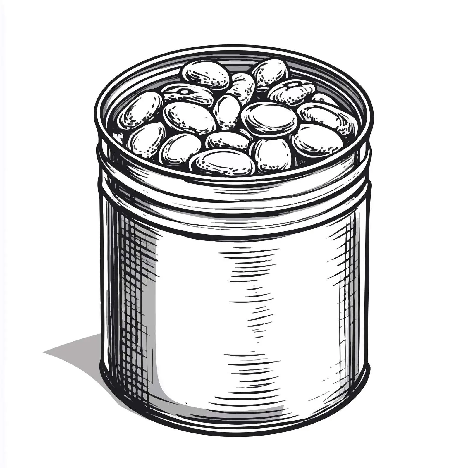 Cartoon Beans in Tin Can Illustration — free download from Dotvec