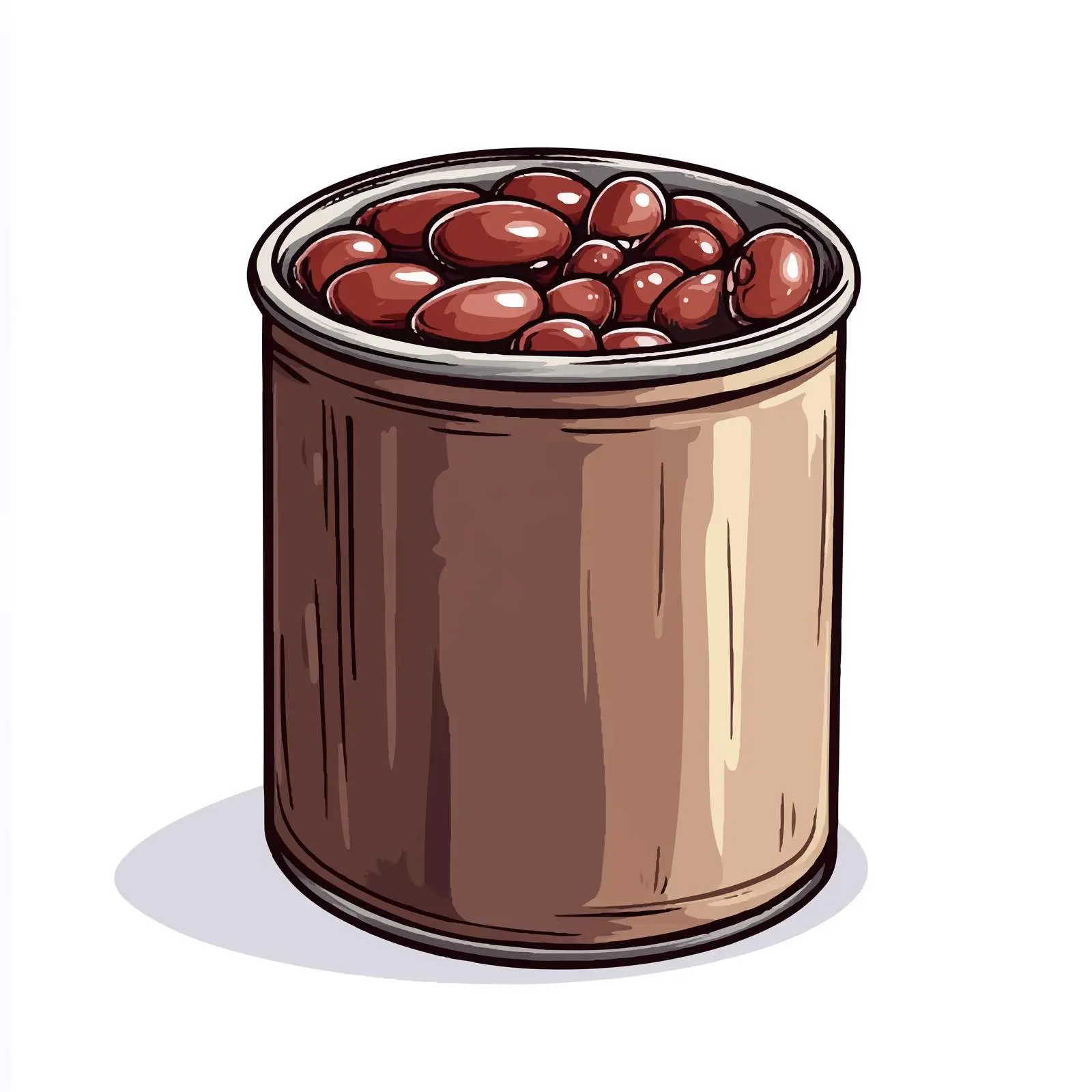 Hand Drawn Cartoon Bean Can Vector — free download from Dotvec