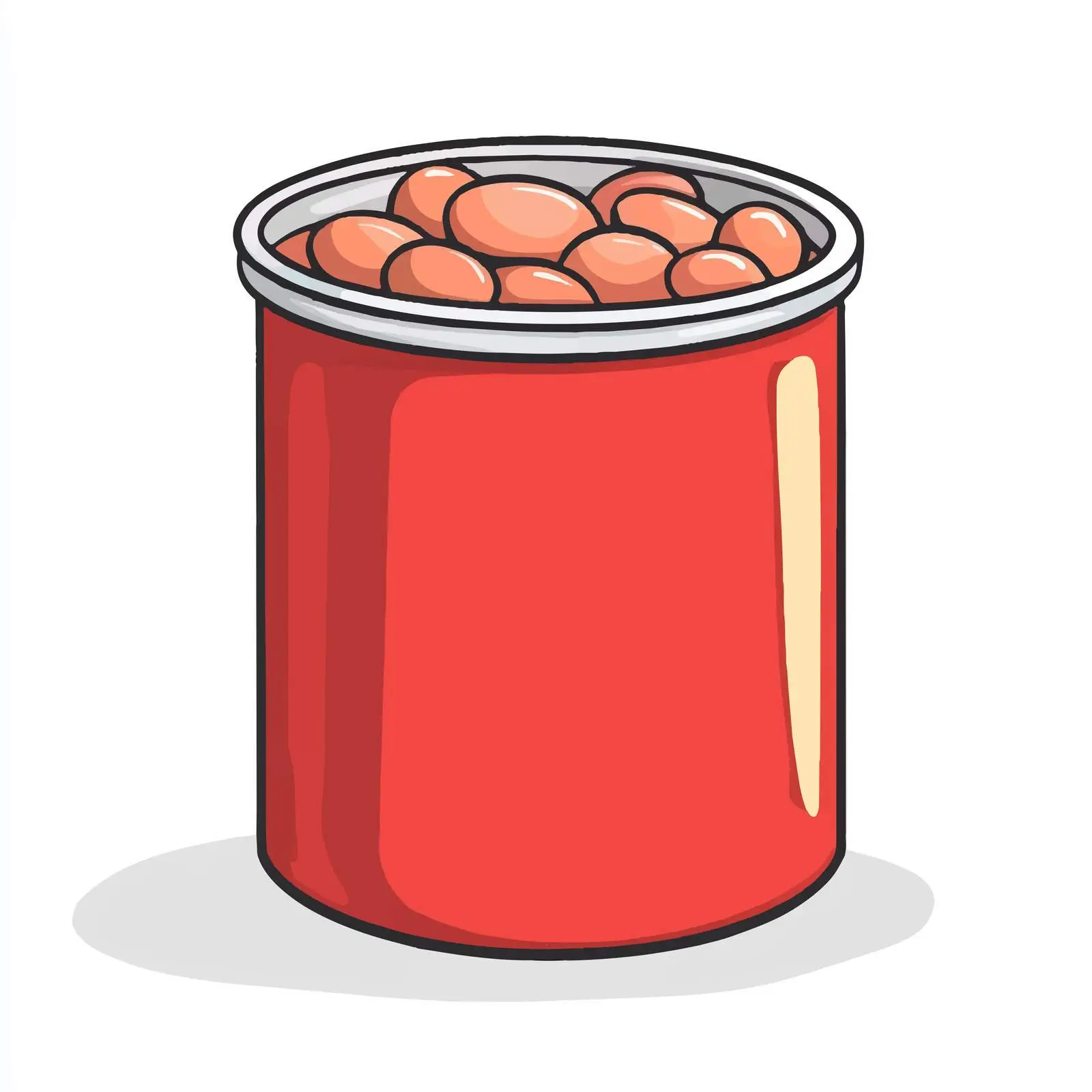 Cartoon Beans in Tin Can Illustration — free download from Dotvec