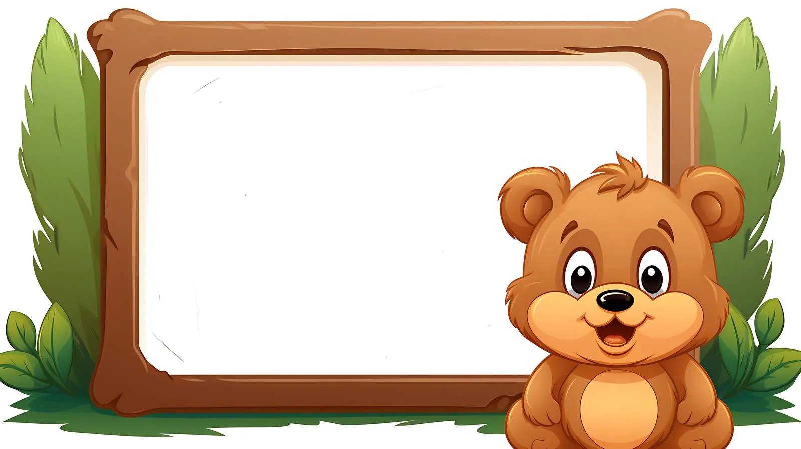 Bear Wooden Frame Vector Illustration — free download from Dotvec